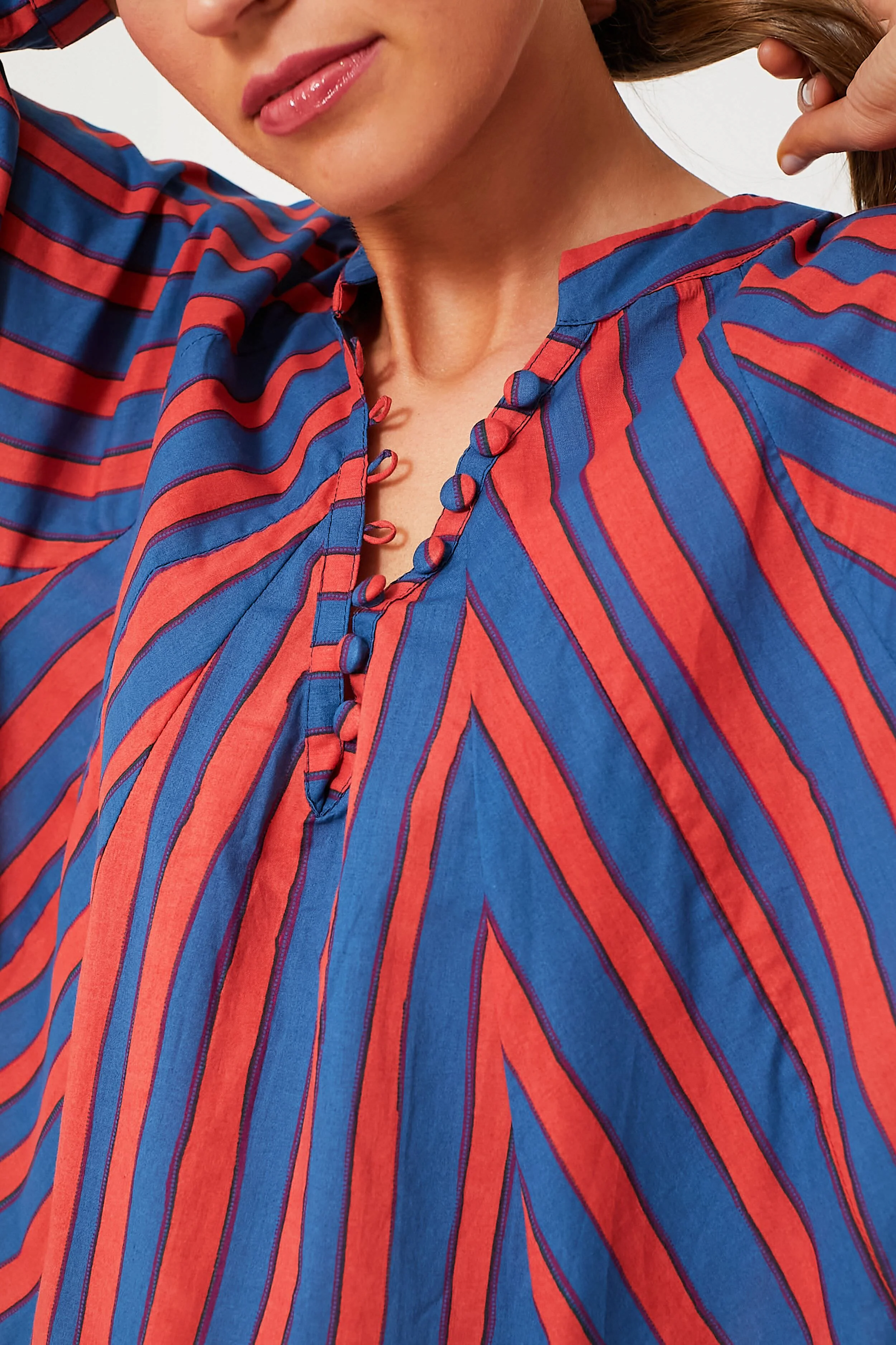 Batik Stripe Blood Orange Fiore Maxi Dress - Image 5