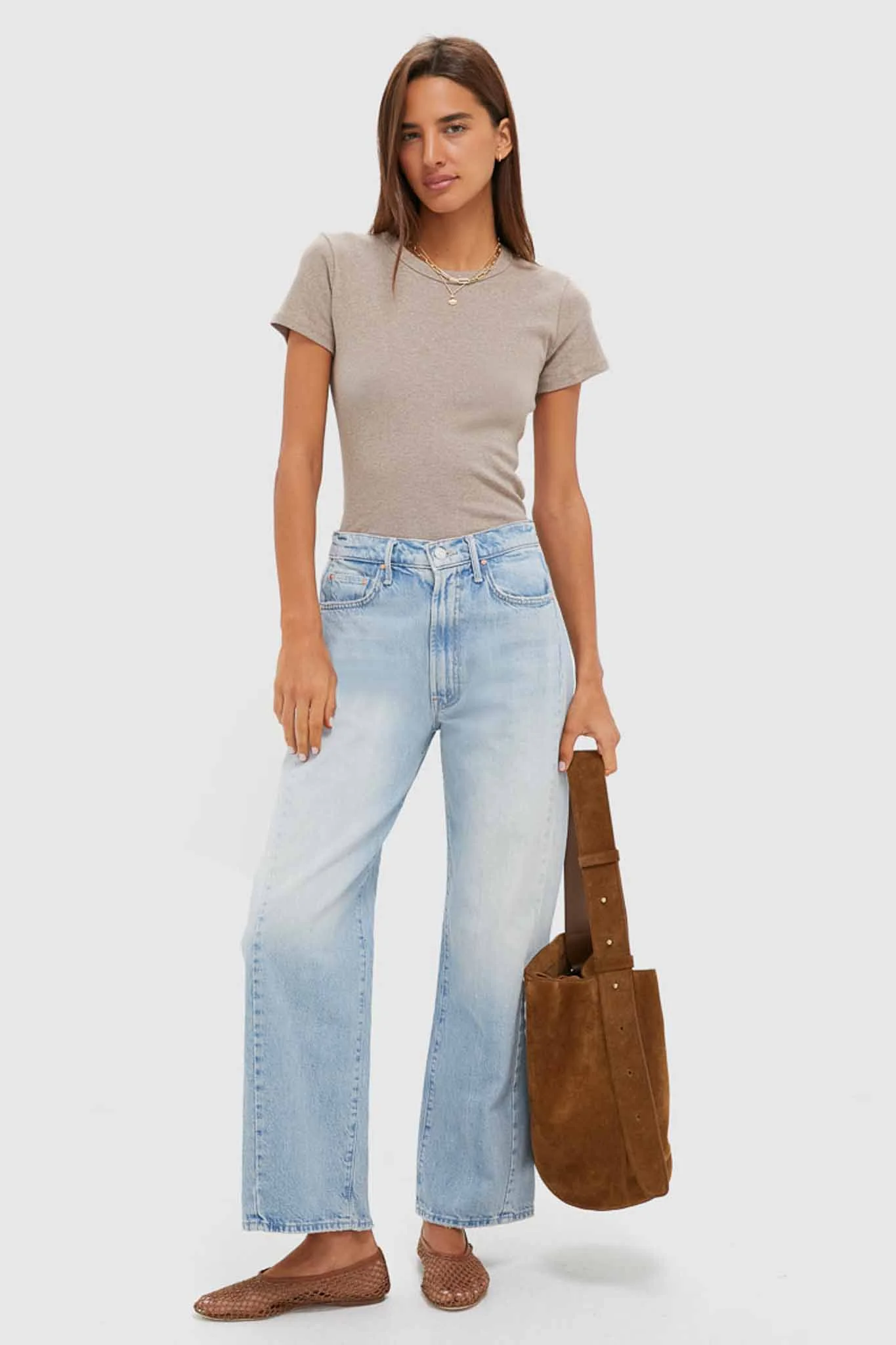 Beige Melange Nando Slim Fit Tee - Image 2