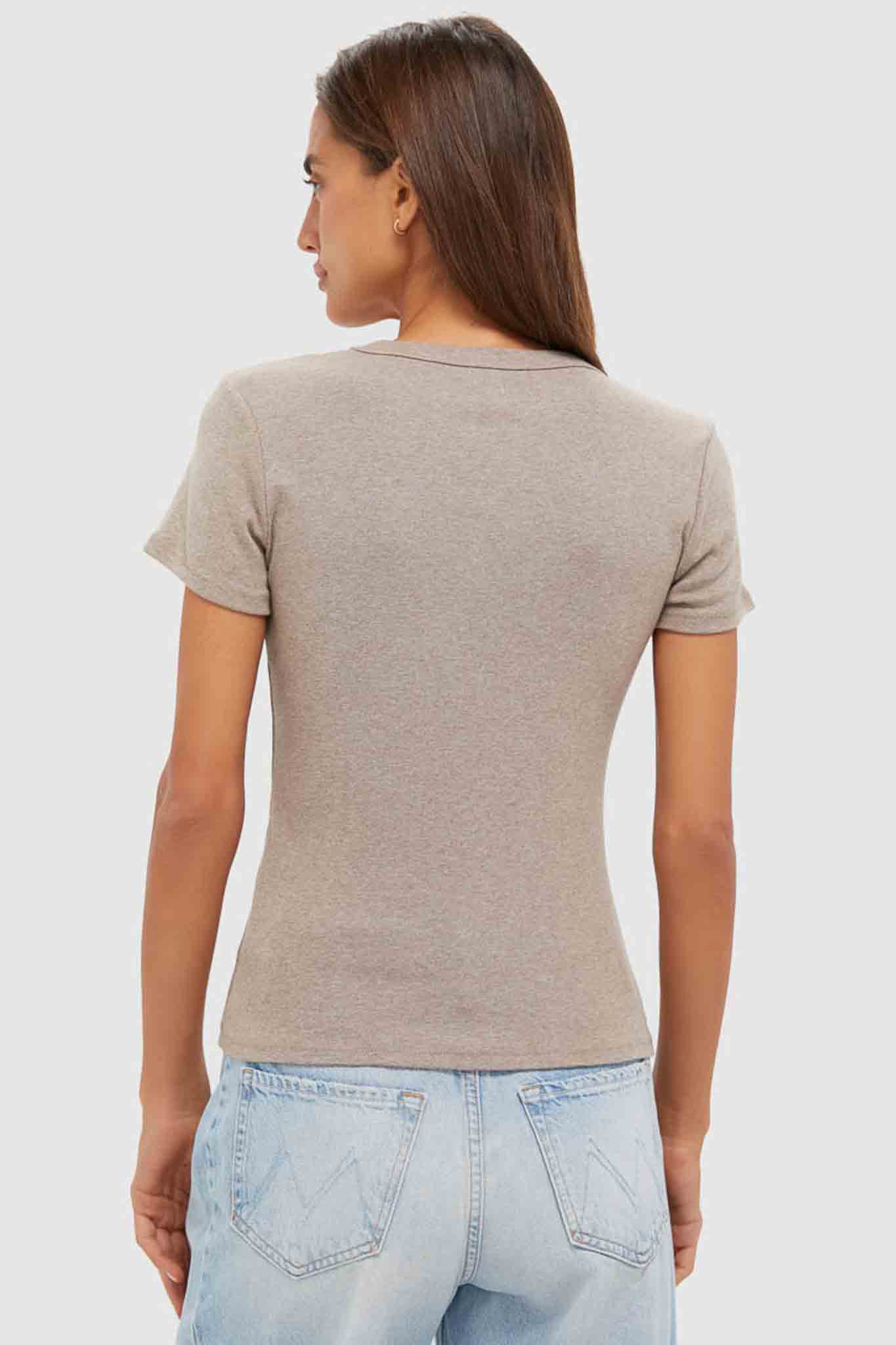 Beige Melange Nando Slim Fit Tee - Image 4