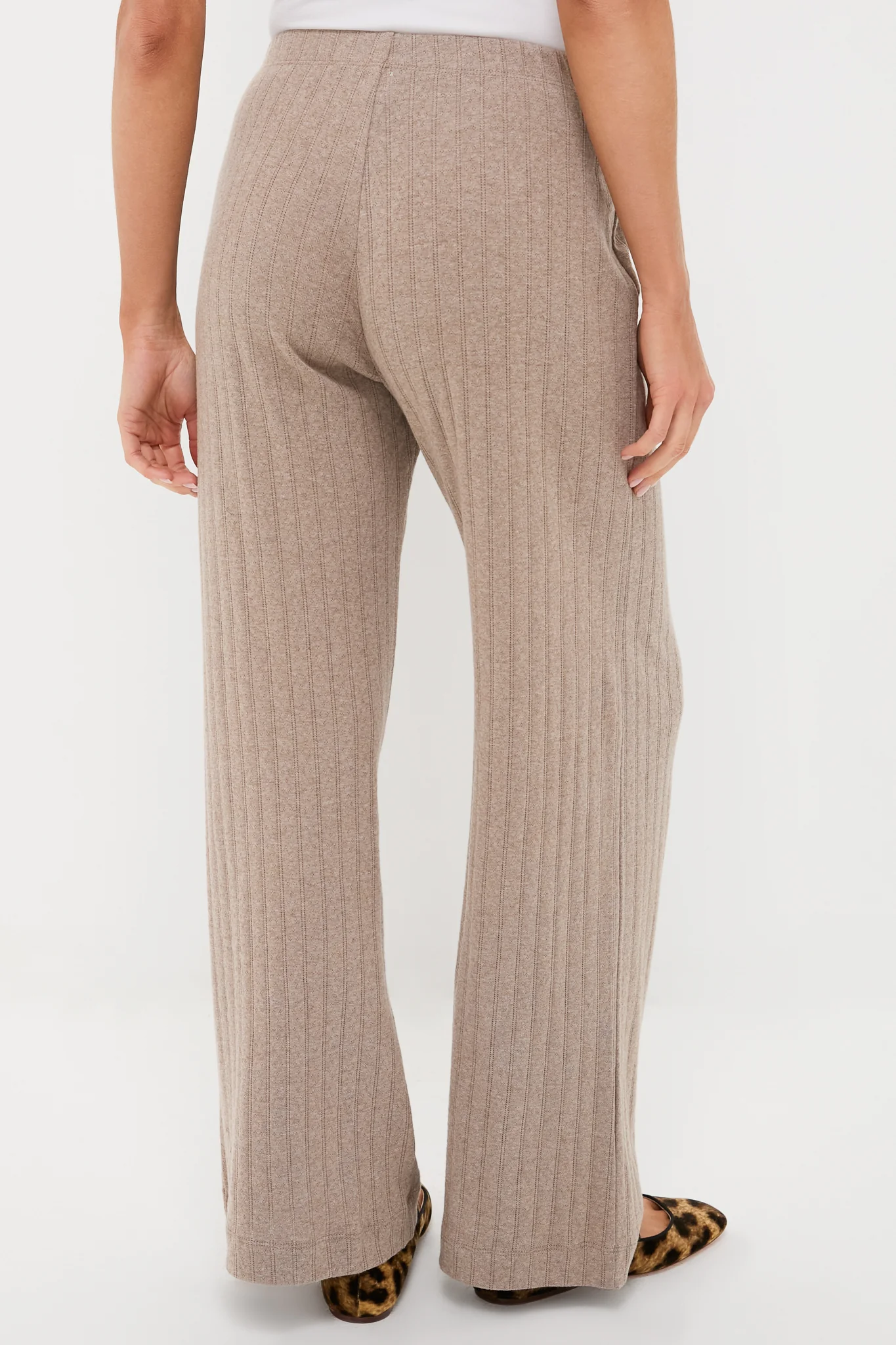 Beige Melange Pointelle Boxer Pants - Image 4