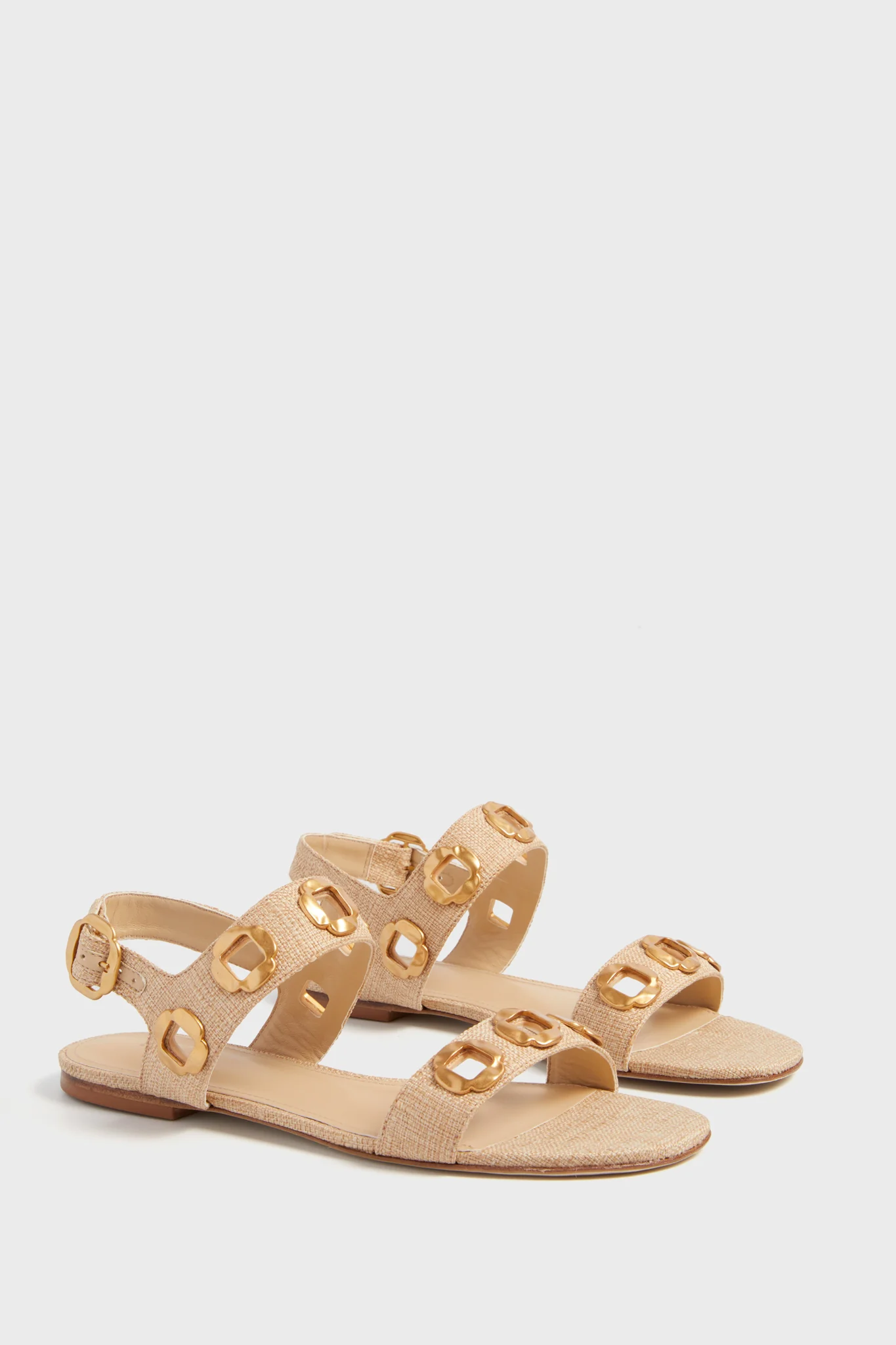 Beige Raffia Milan Flats - Image 4