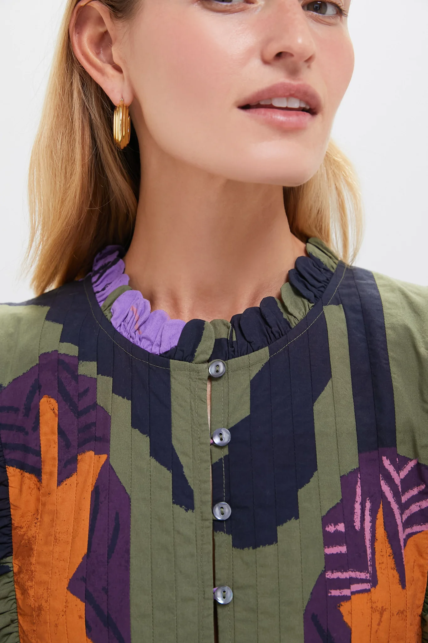 Bergen Olive Scallop Pintuck Maxi Dress - Image 5