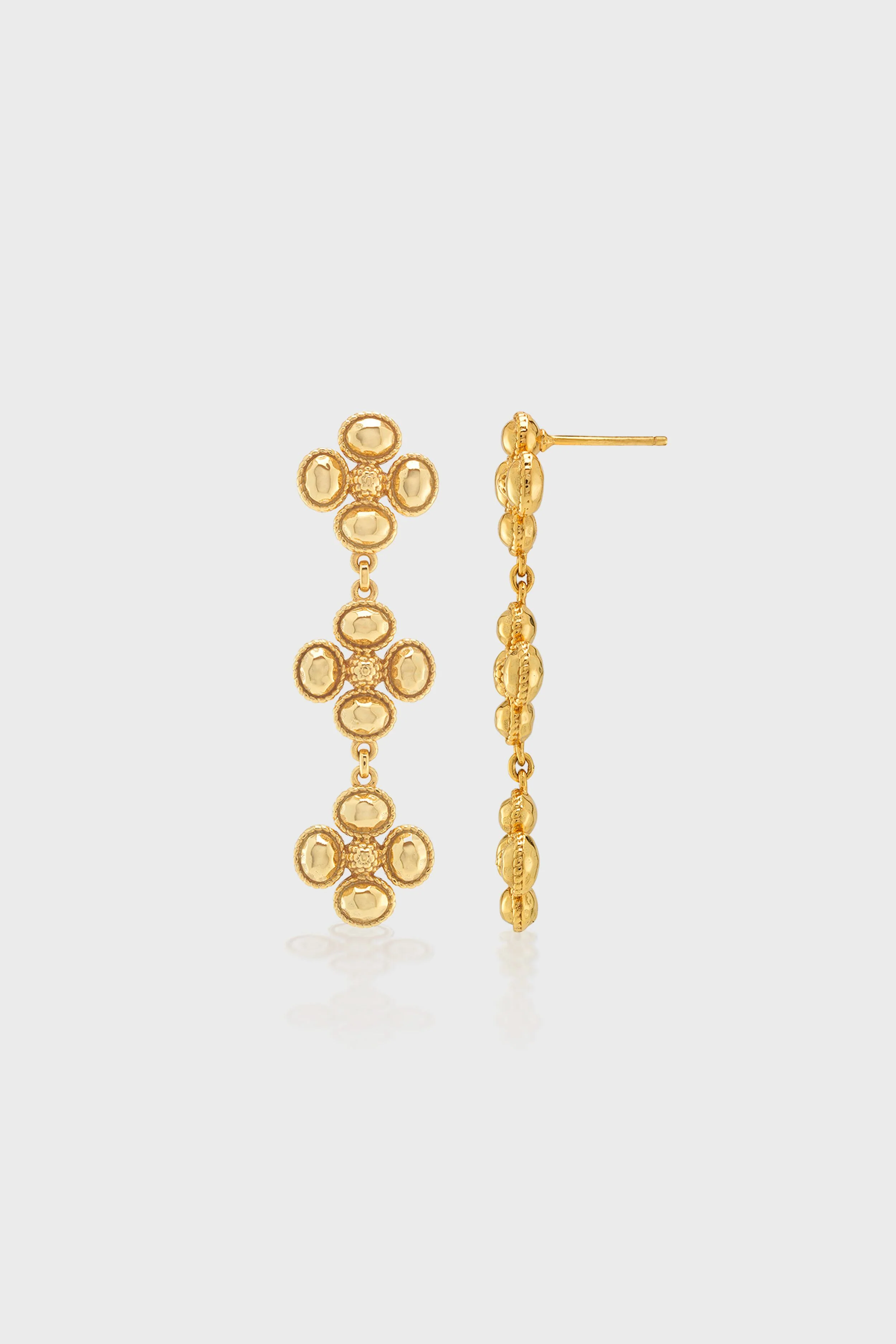 Berry Clover Linear Earrings - Gold - Image 4