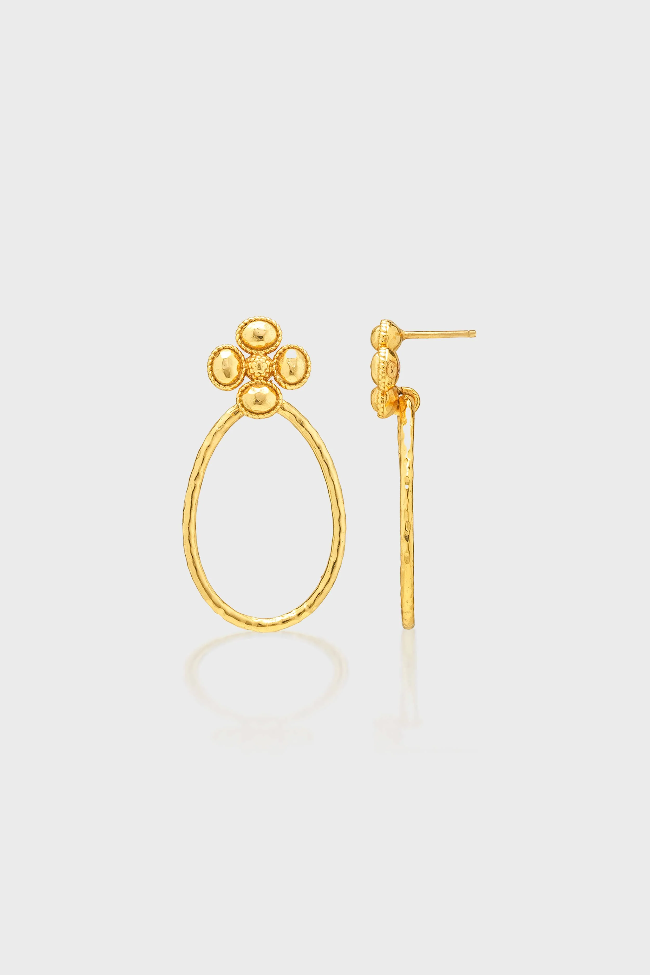 Berry Clover Teardrop Earrings - Gold - Image 4