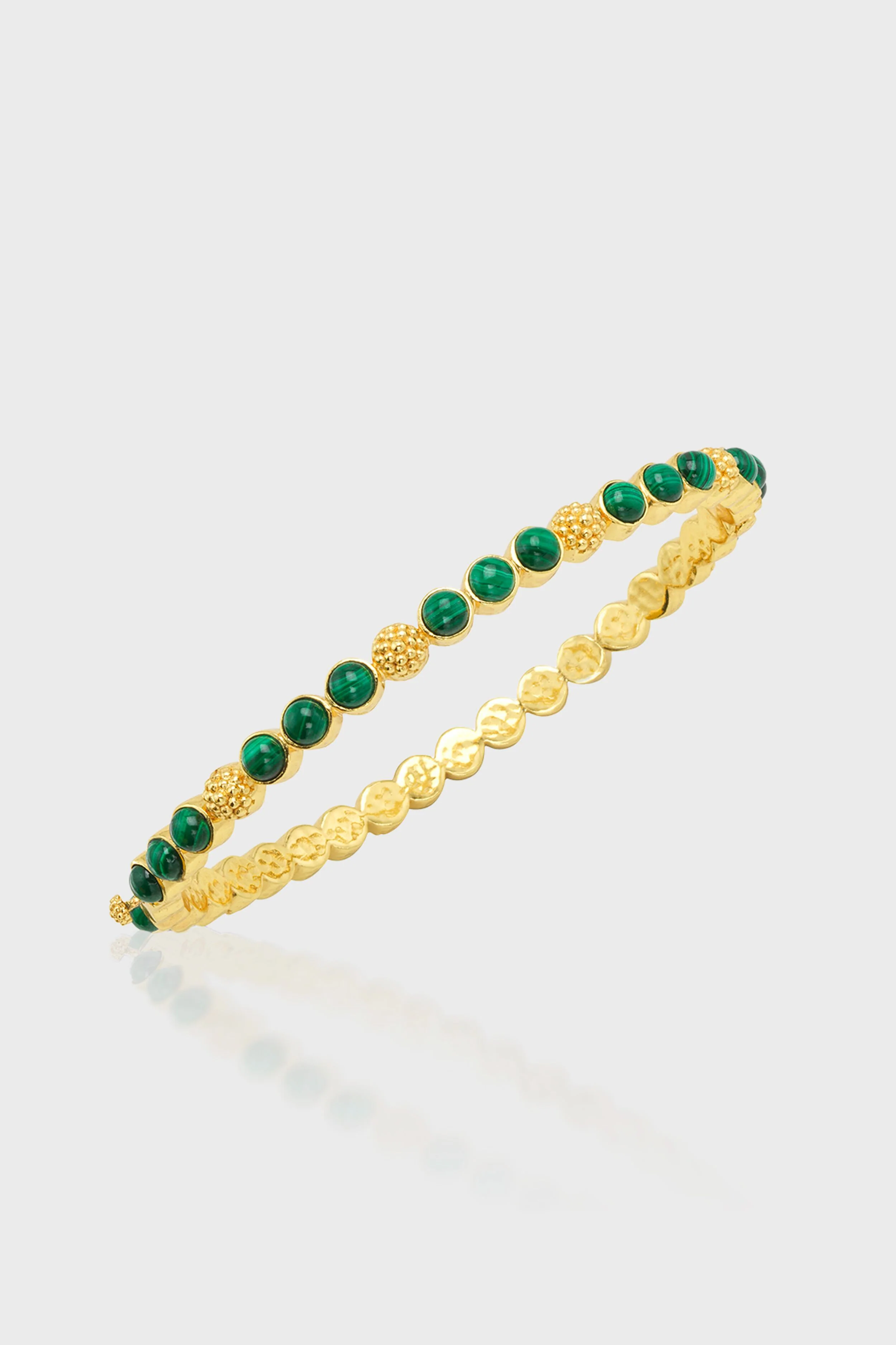 Berry Gem Petite Hinged Bangle - Malachite - Image 4