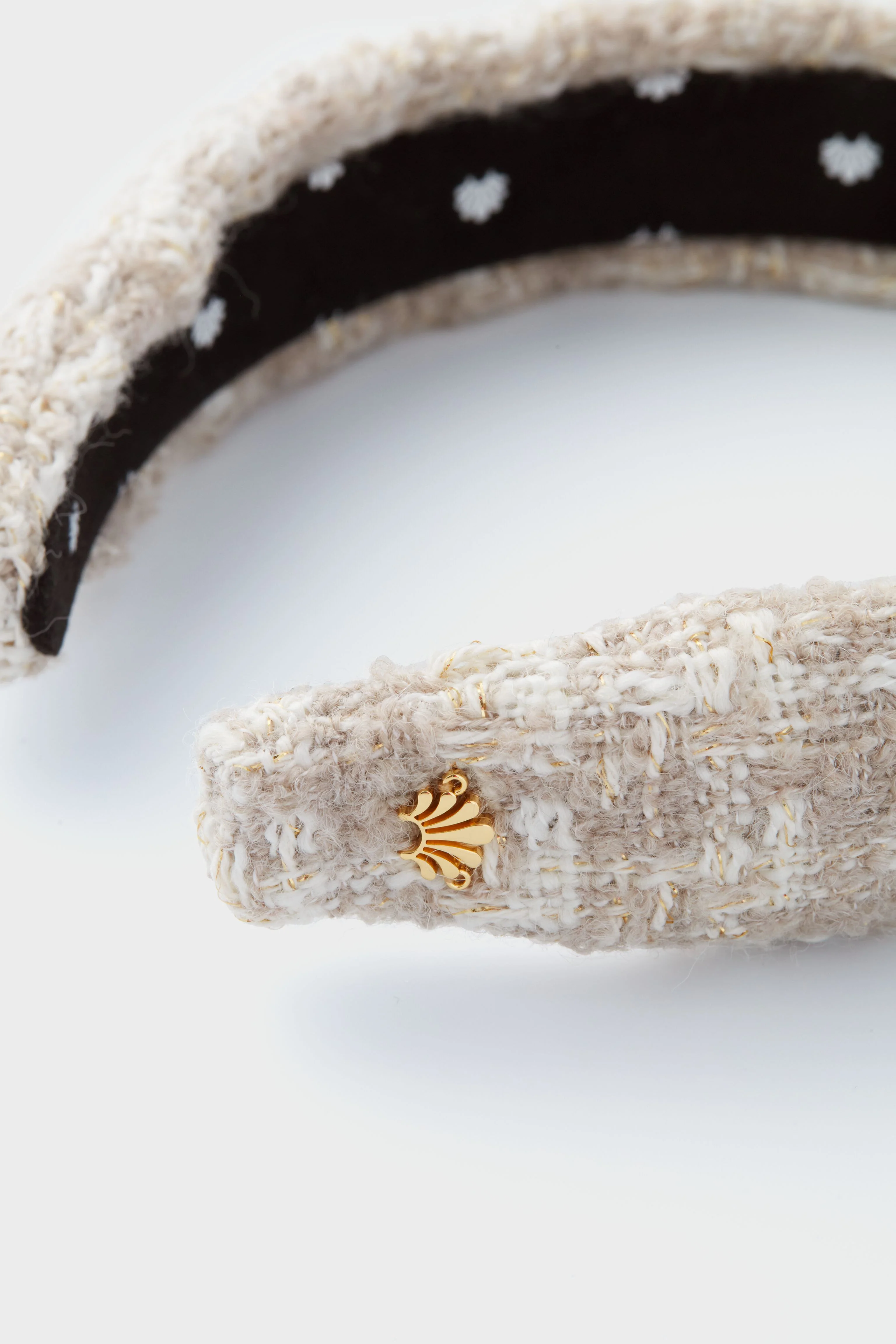 Bisque Tweed Slim Knotted Headband - Image 5
