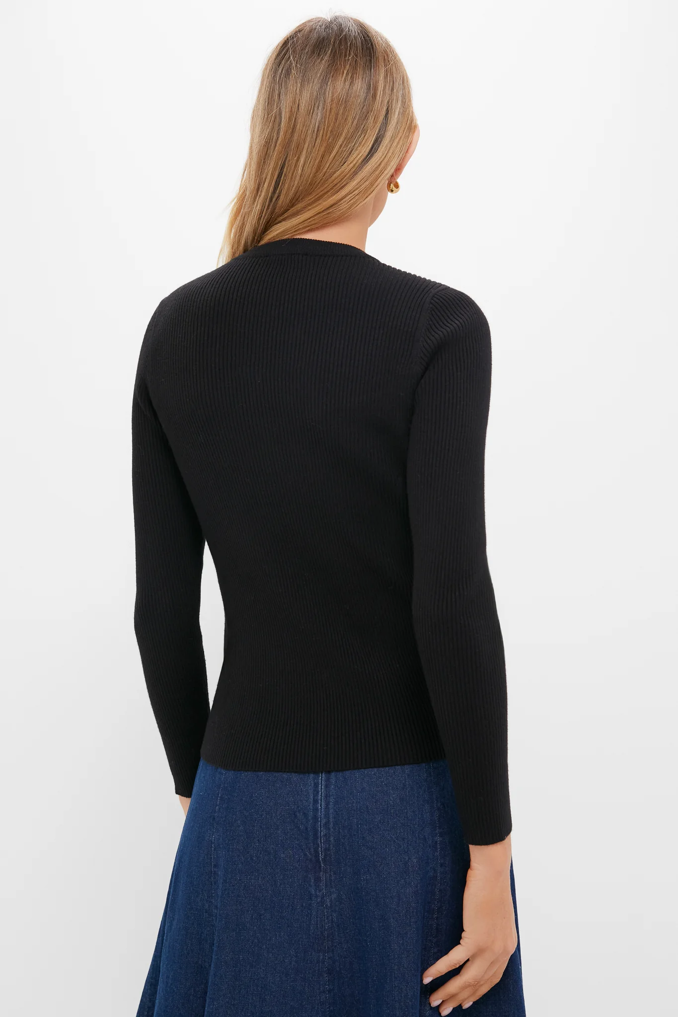 Black Alden Ribbed Crewneck - Image 5