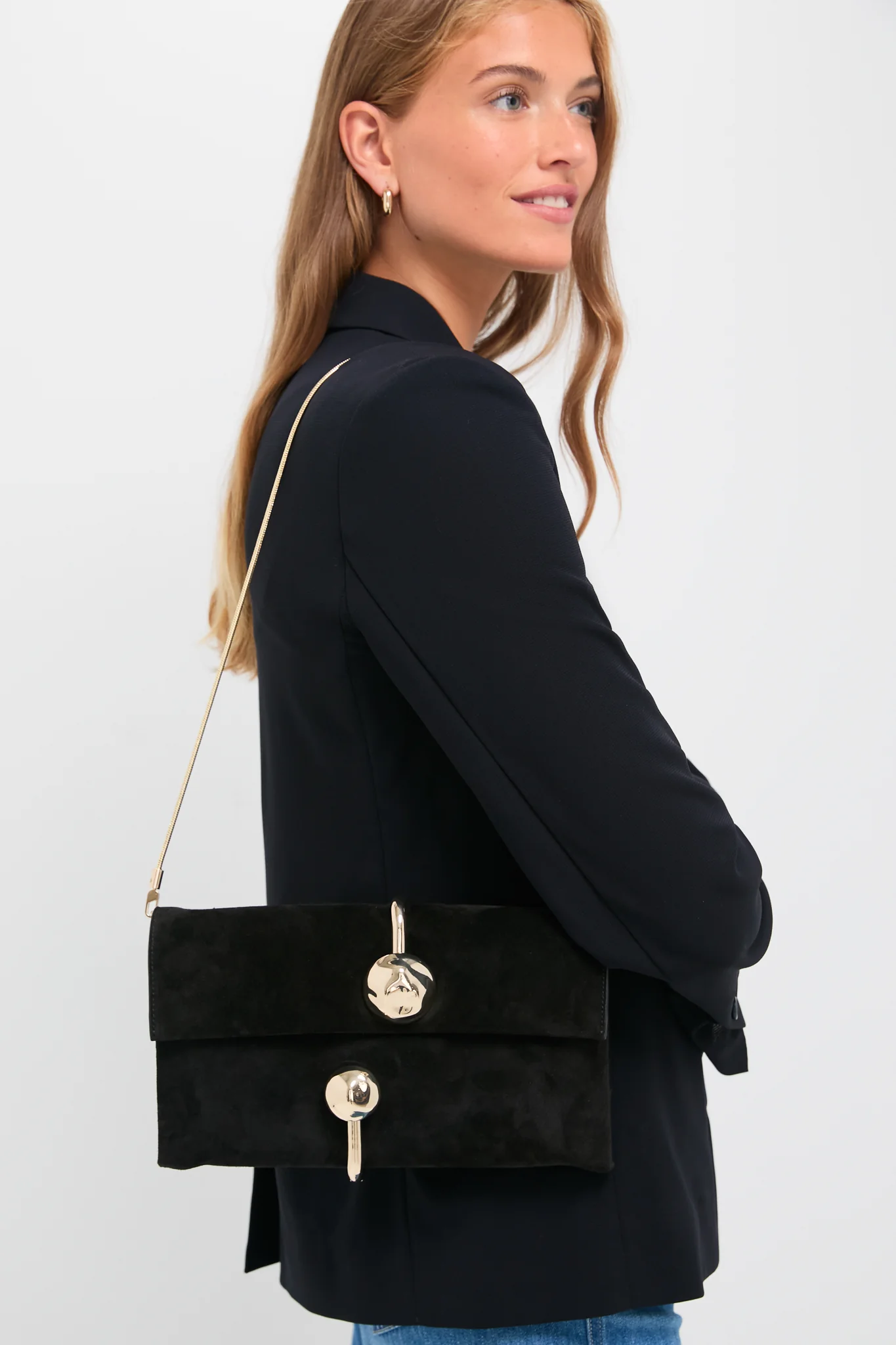Black Amaya Suede Clutch - Image 2