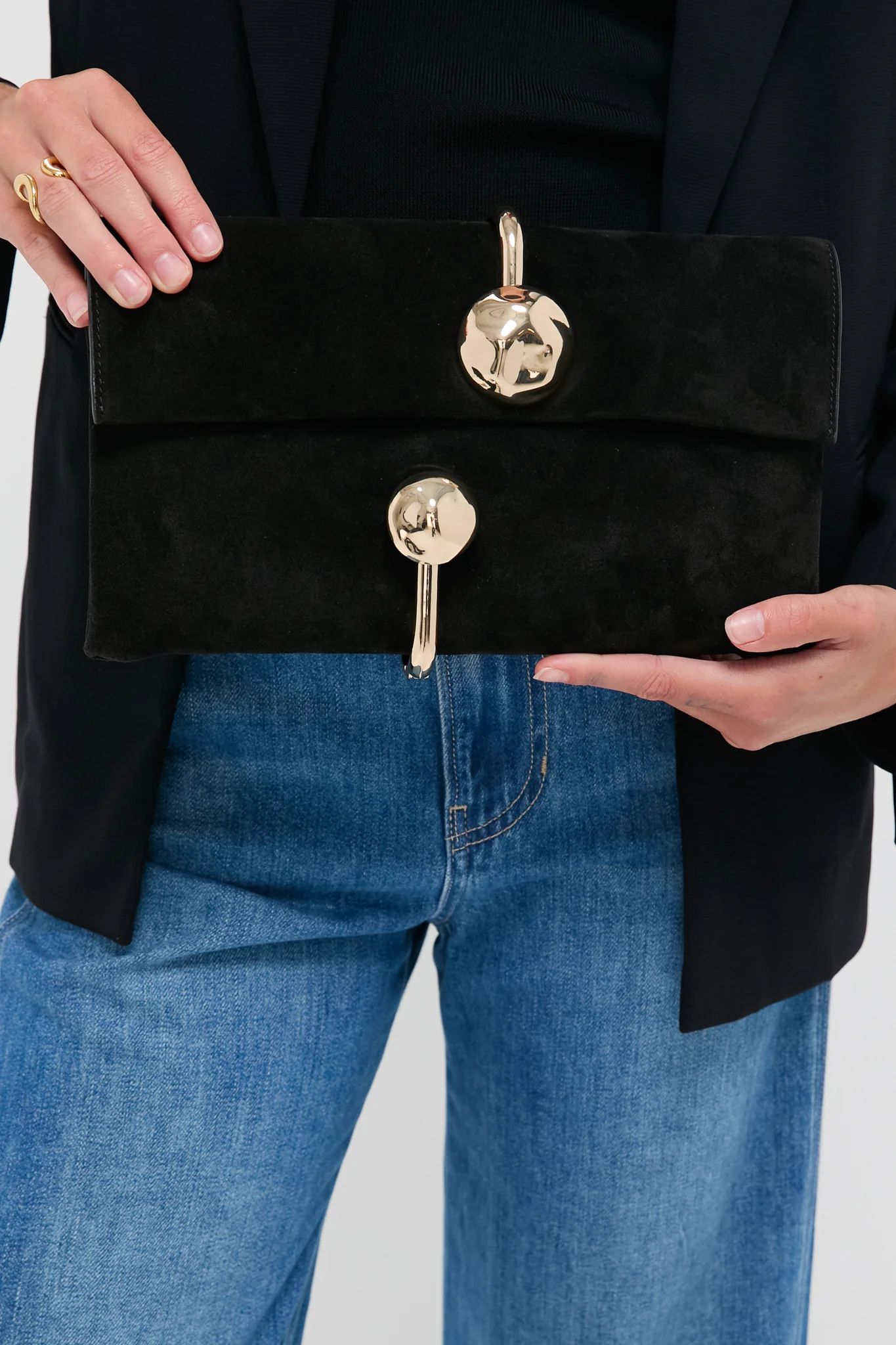 Black Amaya Suede Clutch - Image 3