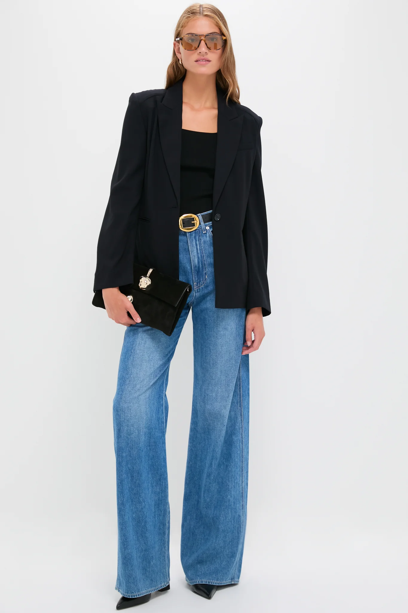 Black Amaya Suede Clutch - Image 4