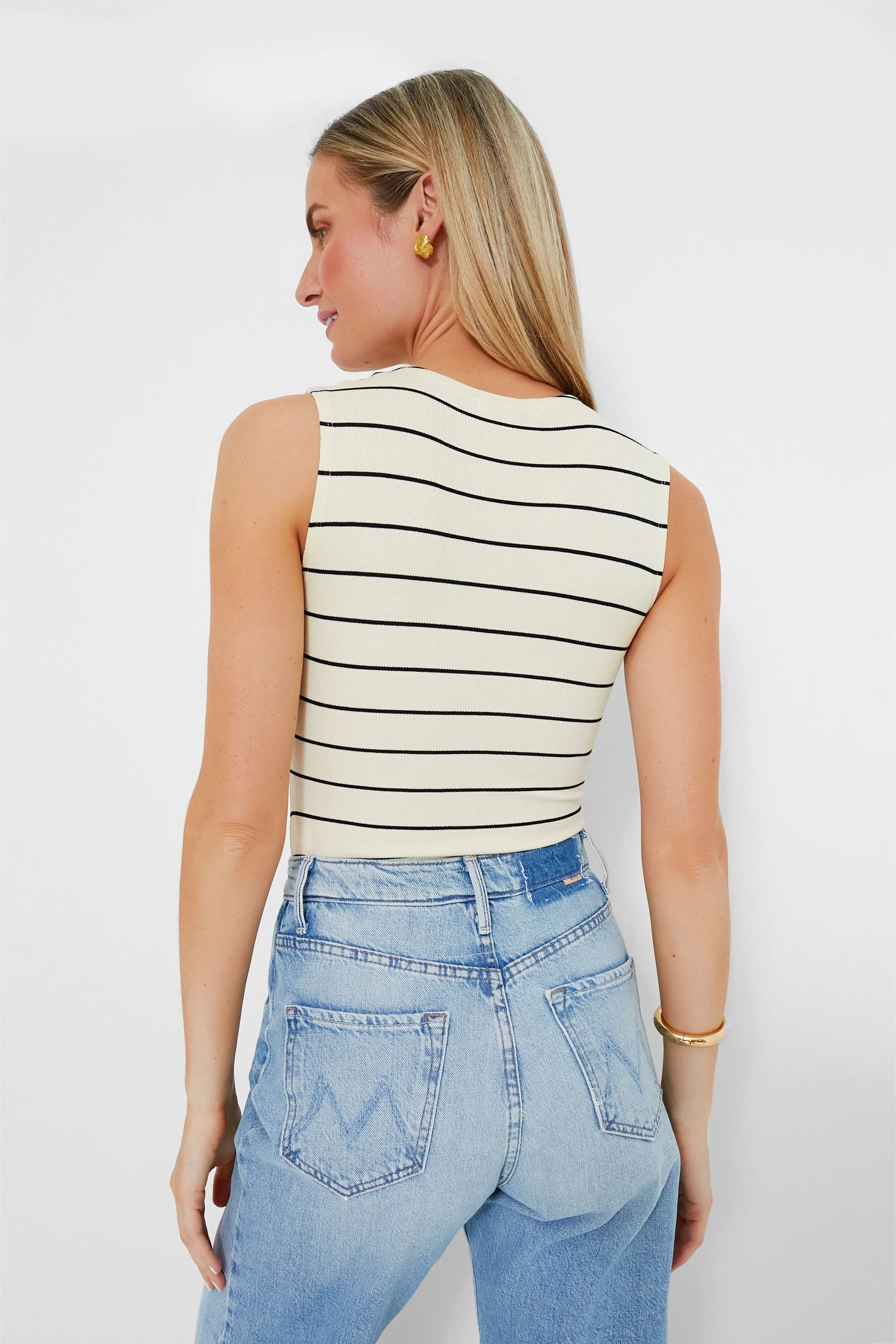 Black and Antique White Tank Bodysuit - Image 4