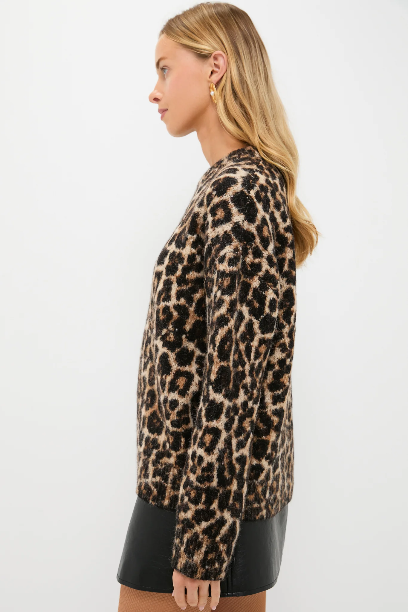 Black and Brown Leopard Sydney Crew Sweater - Image 3