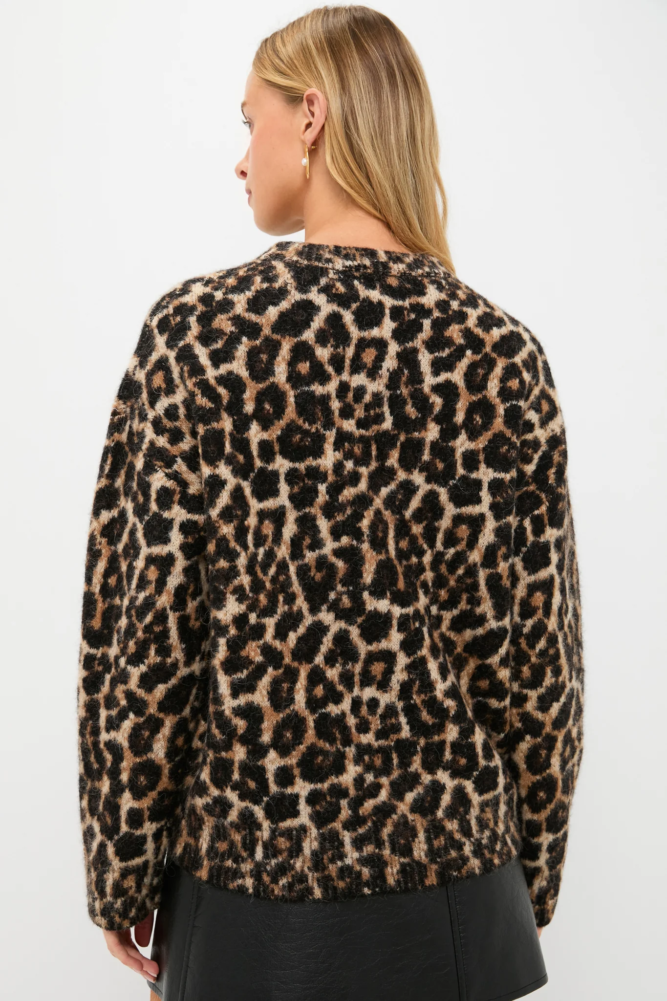 Black and Brown Leopard Sydney Crew Sweater - Image 4