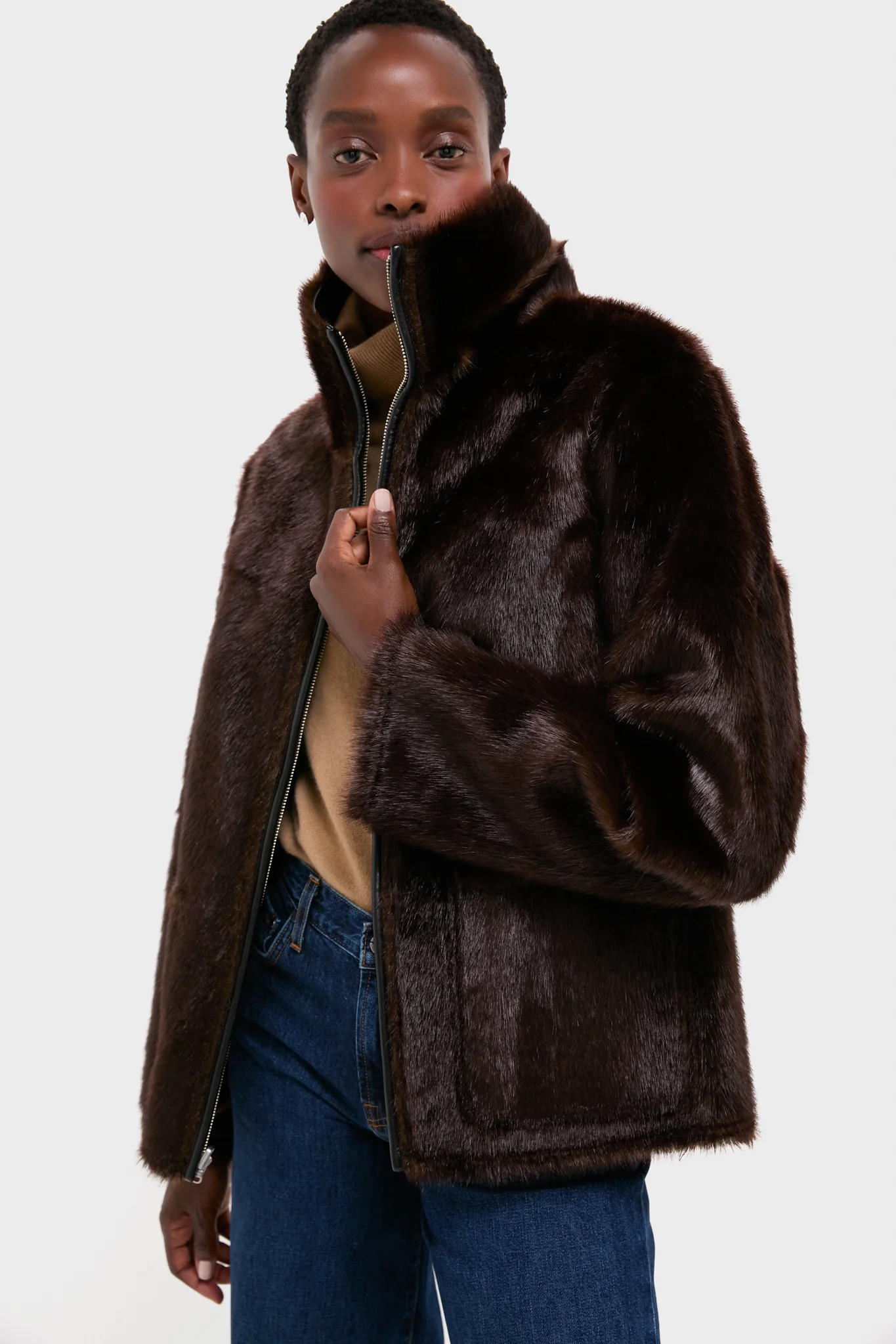 Black and Brown Reversible Brella Jacket - Image 2