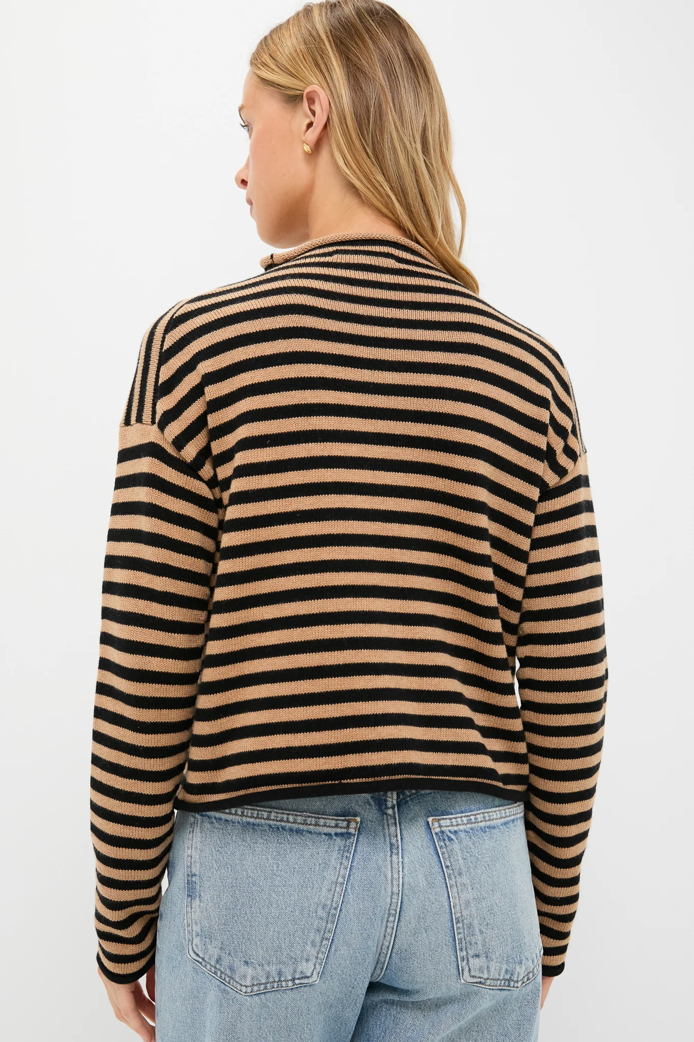 Black and Camel Taylor Striped Cardigan - Image 4