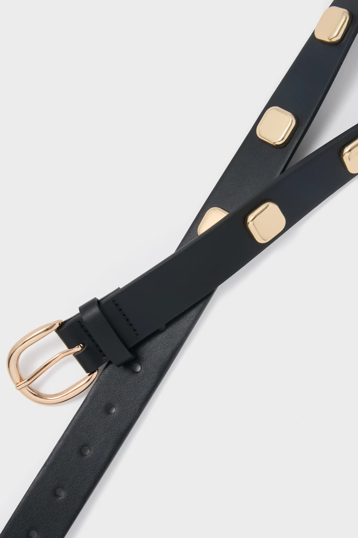 Black and Gold Flat Studded Belt - Image 4