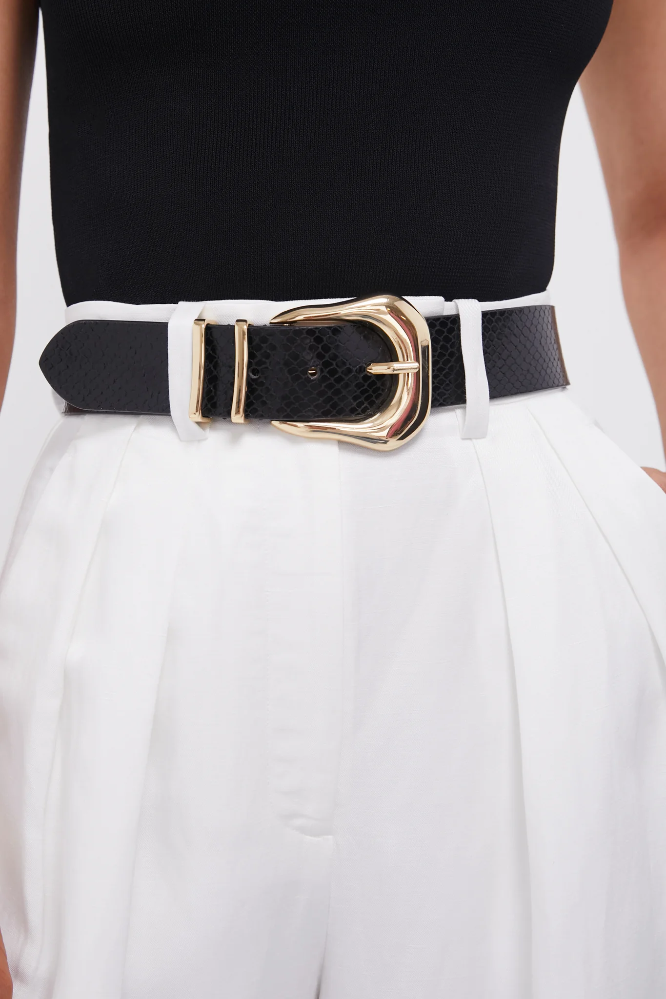 Black and Gold Koda Python Belt - Image 2