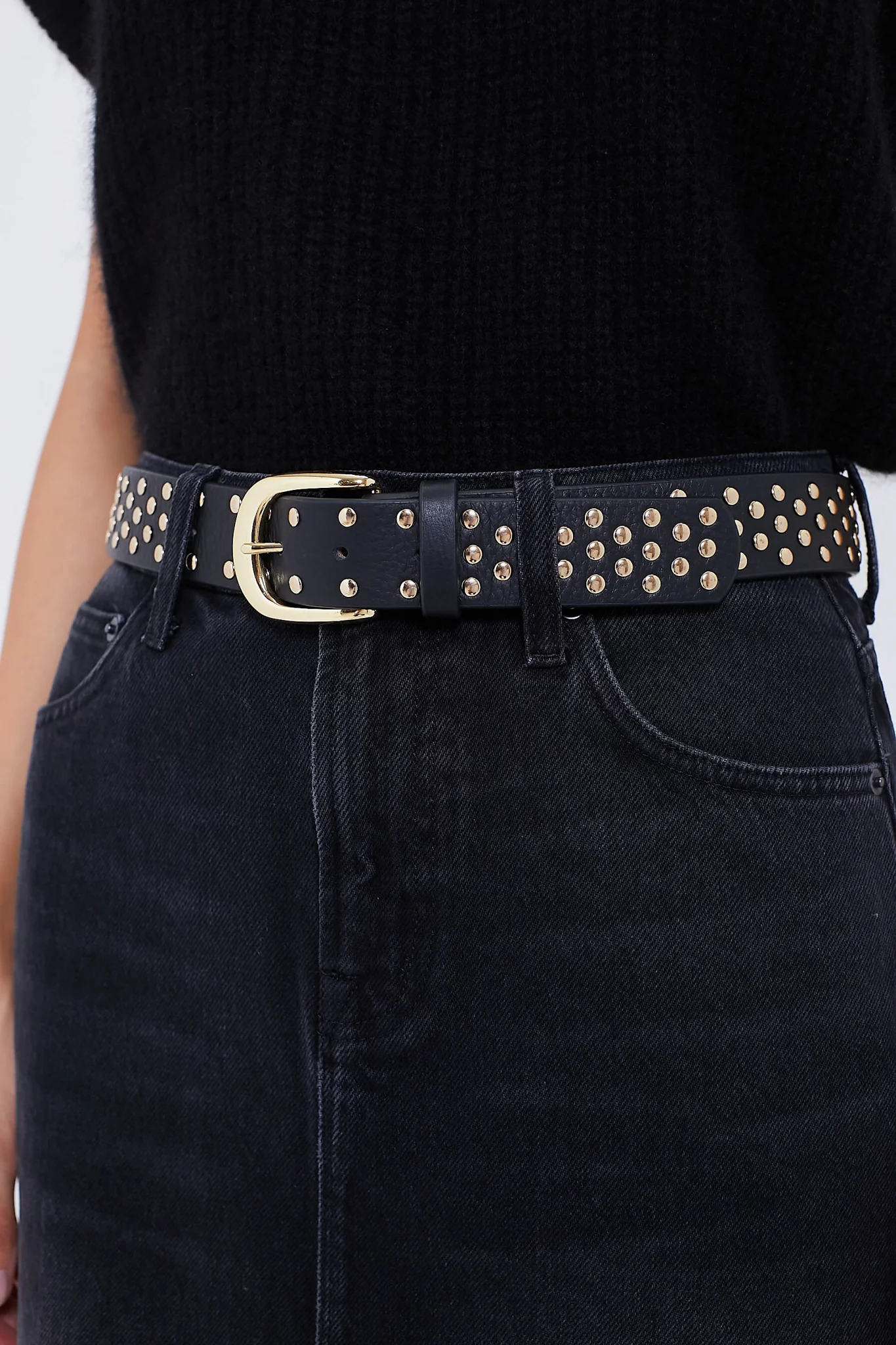 Black and Gold Studded Idris Belt - Image 2