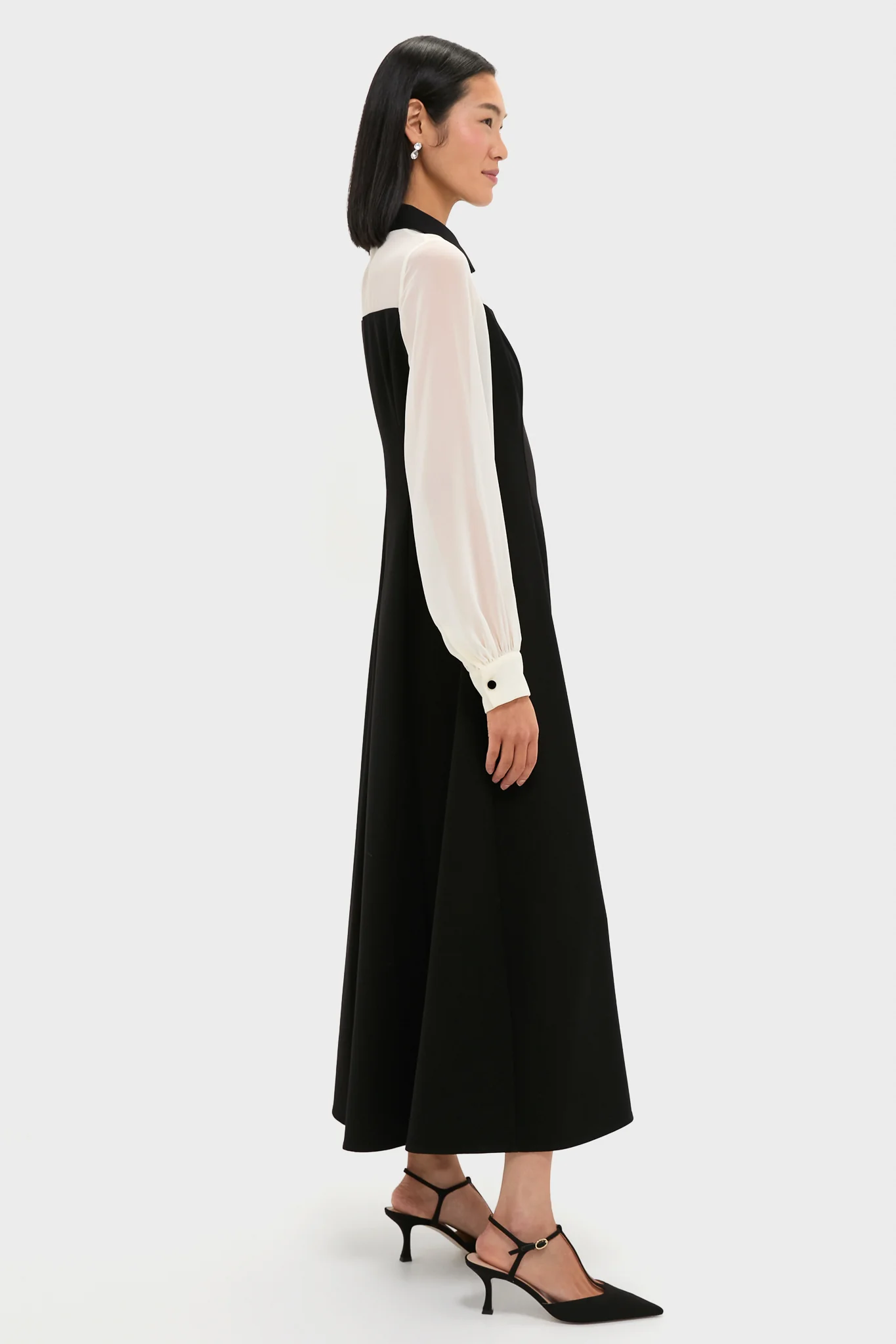 Black and Ivory Riva Tuxedo Dress - Image 3
