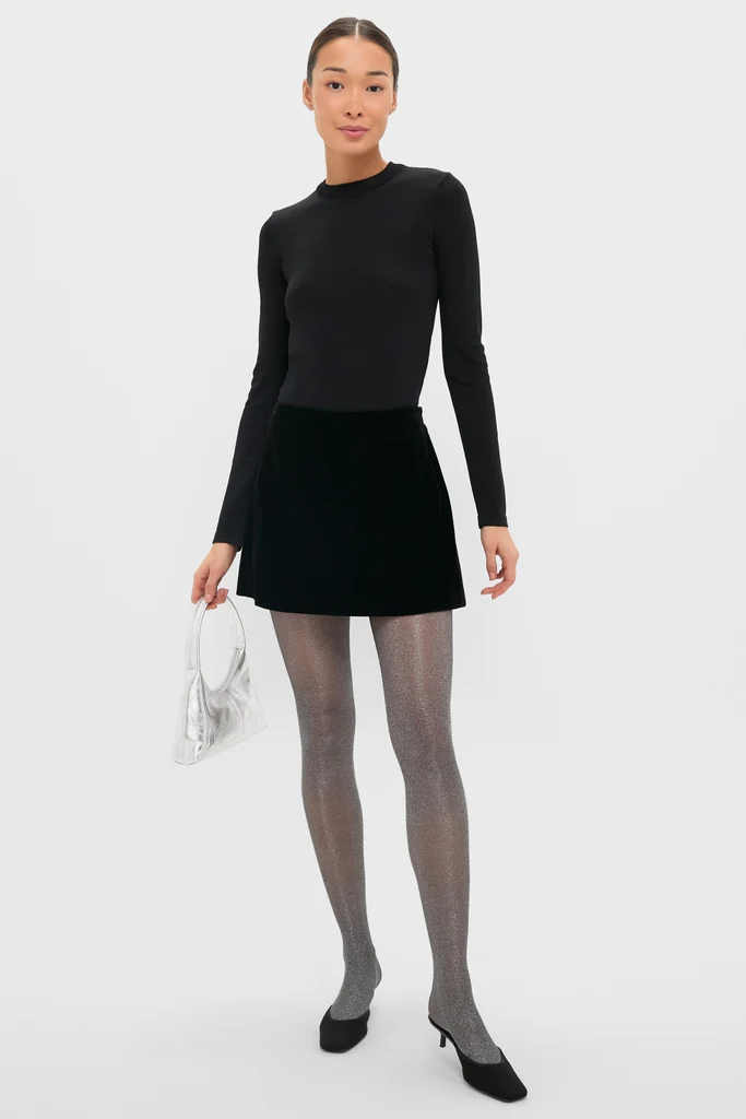 Black and Silver Glitter Tights - Image 3