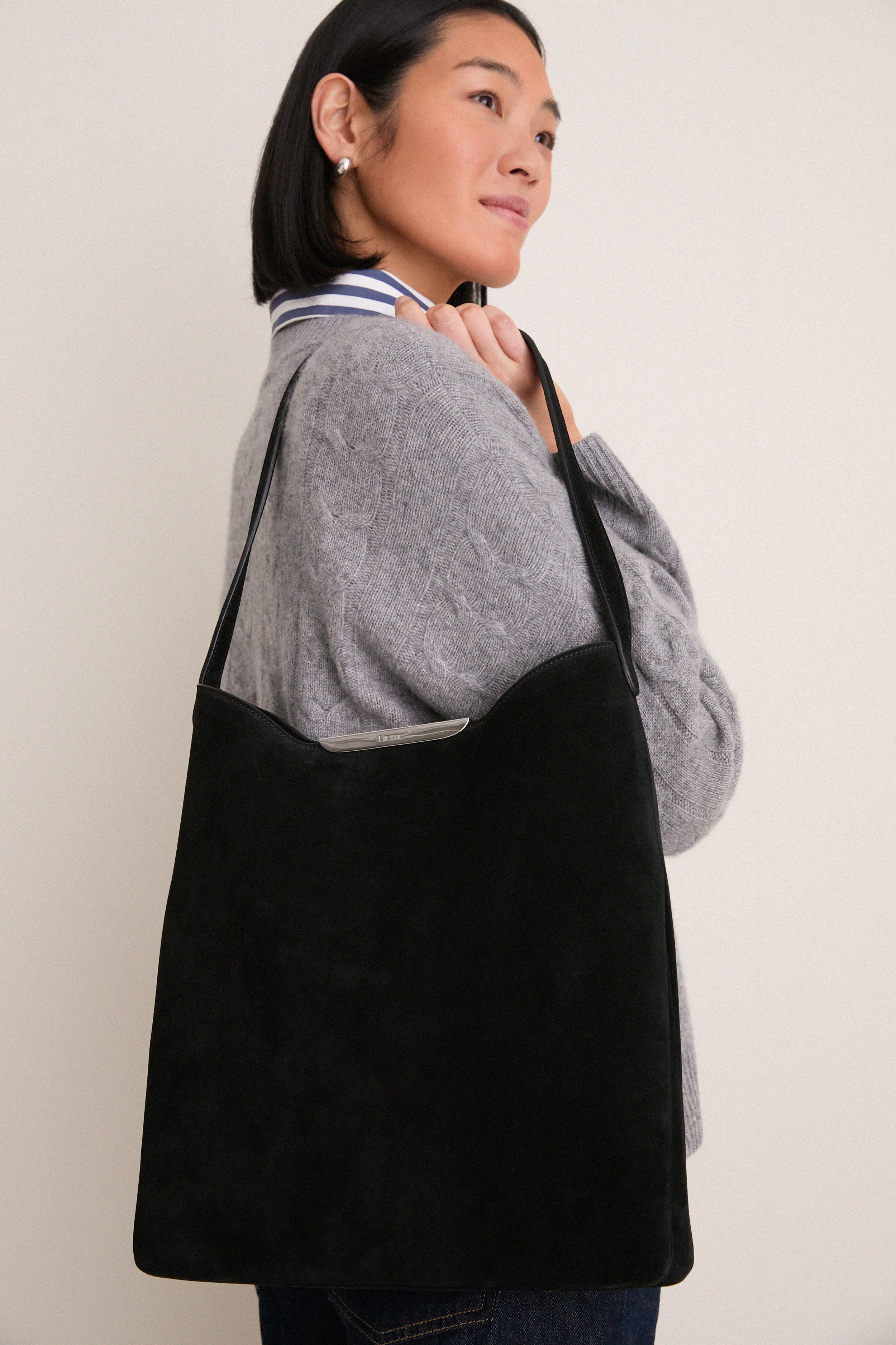 Black and Silver Suede Gemini Bag - Image 2
