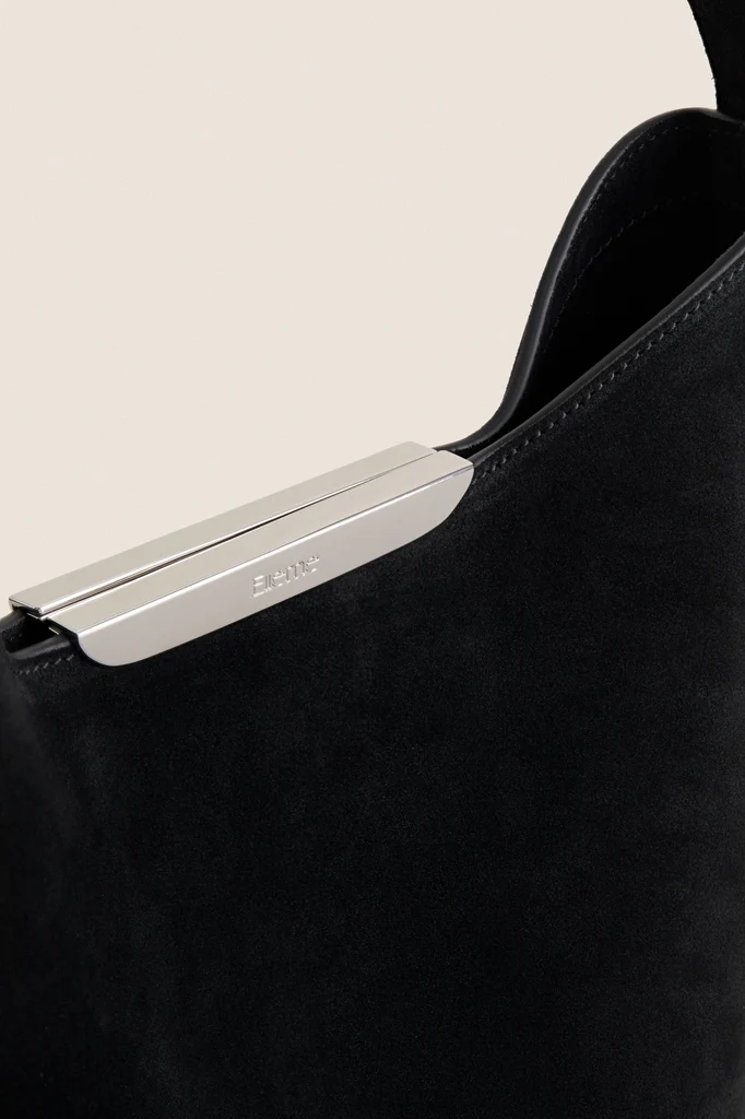 Black and Silver Suede Gemini Bag - Image 5