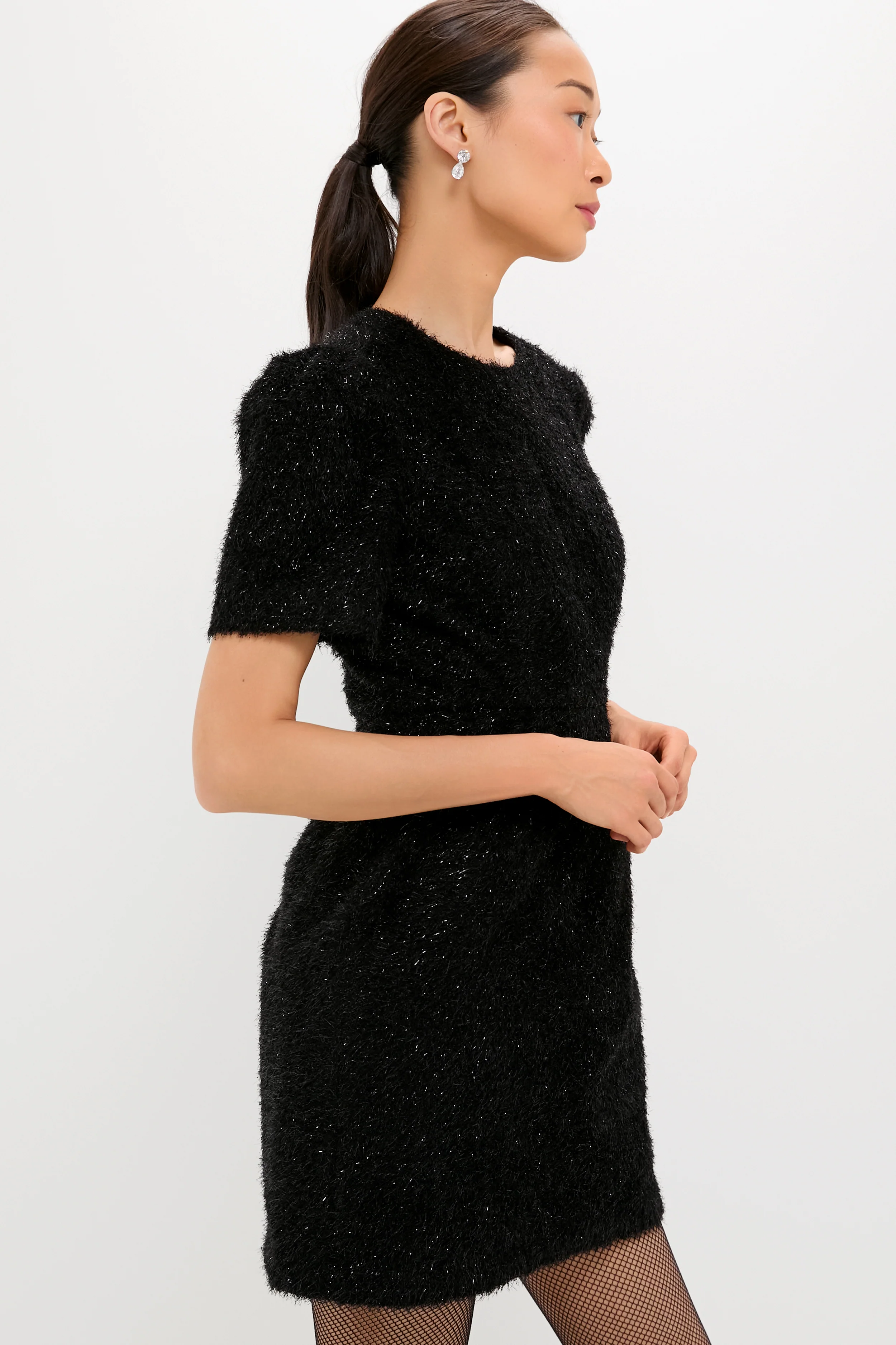 Black and Silver Tinsel Corrine Dress - Image 3