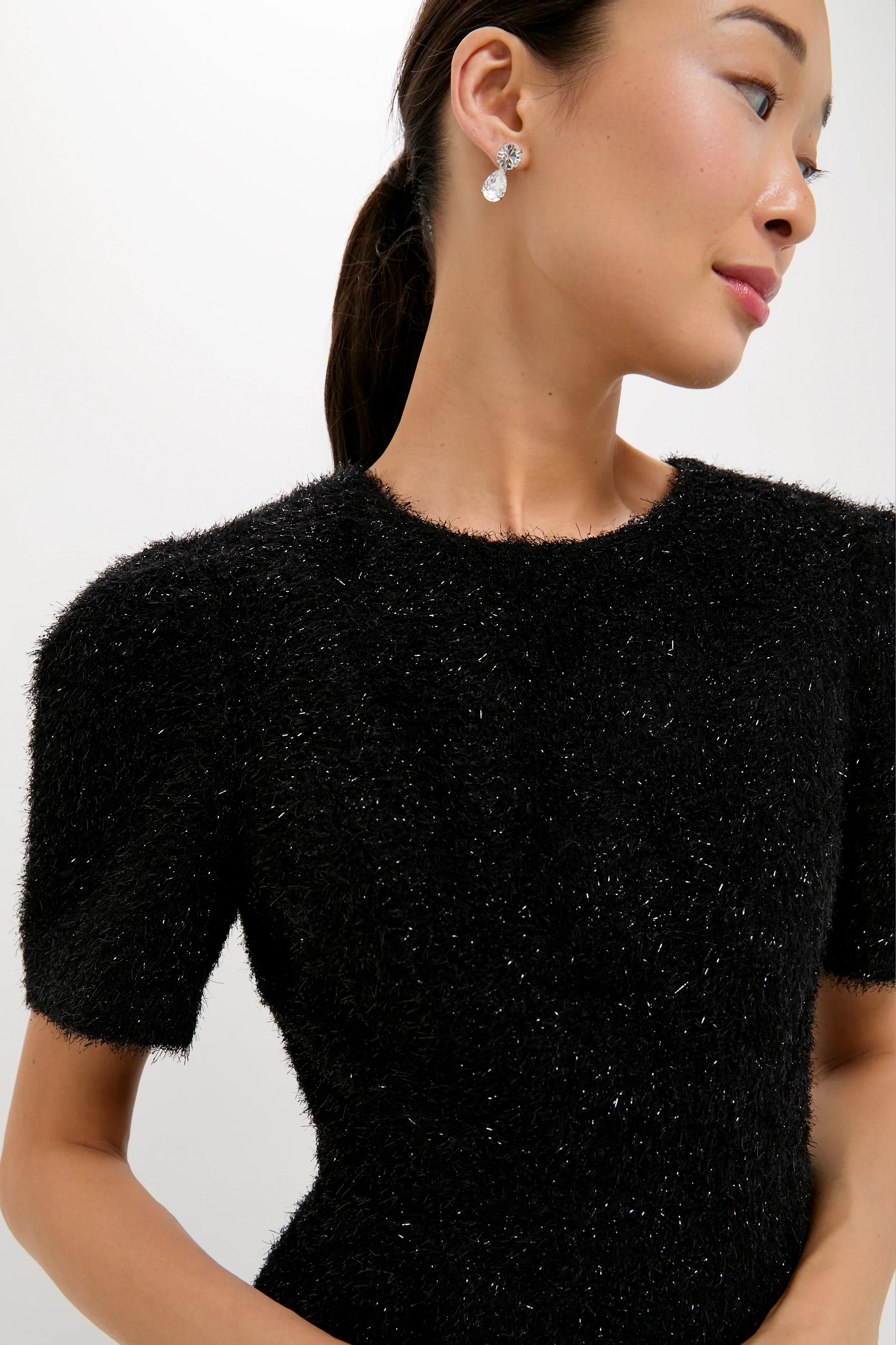 Black and Silver Tinsel Corrine Dress - Image 5