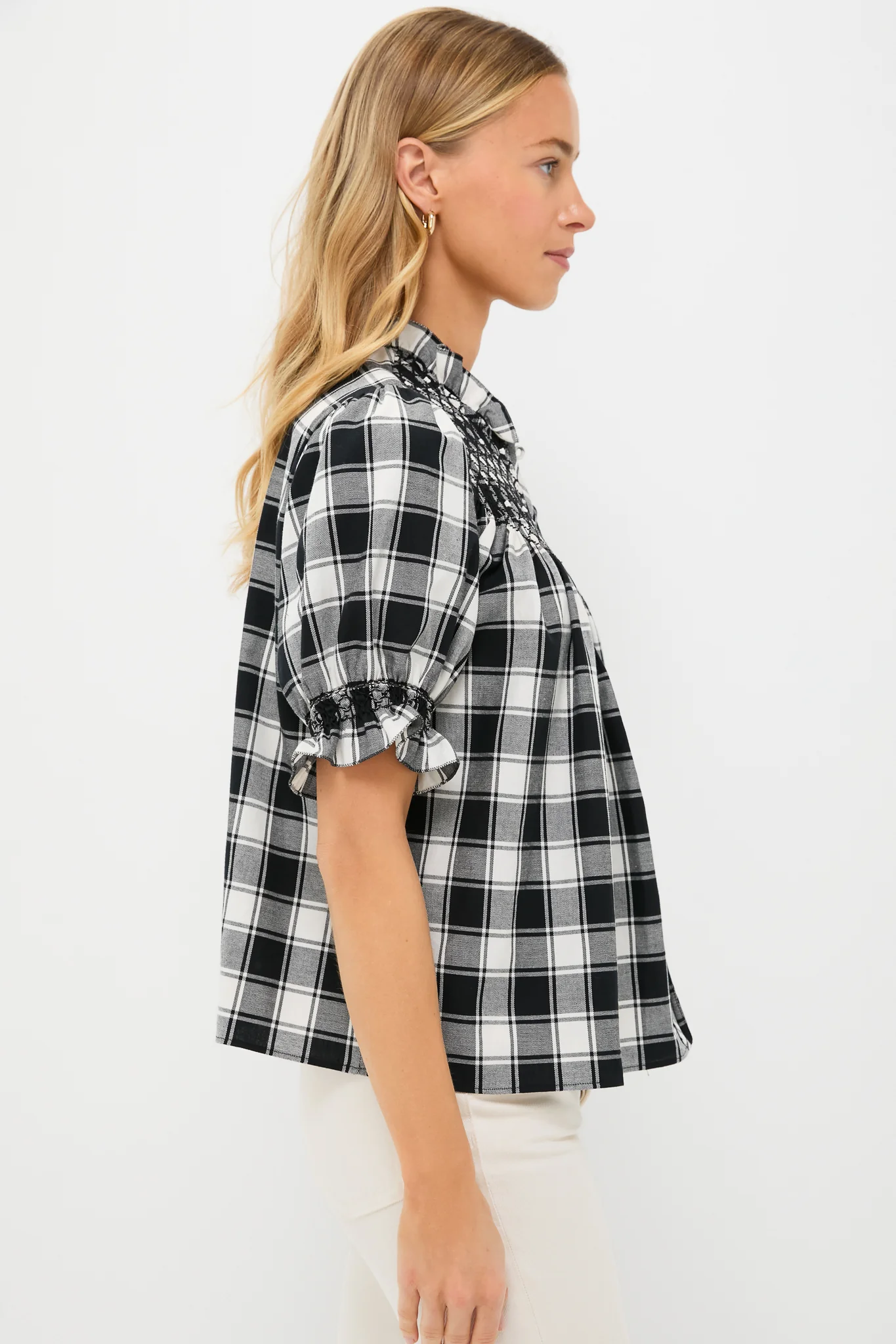 Black and White Arena Flannel Milvia Blouse - Image 3