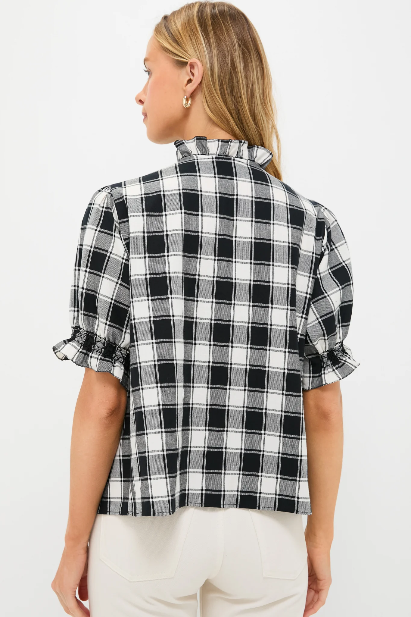 Black and White Arena Flannel Milvia Blouse - Image 4