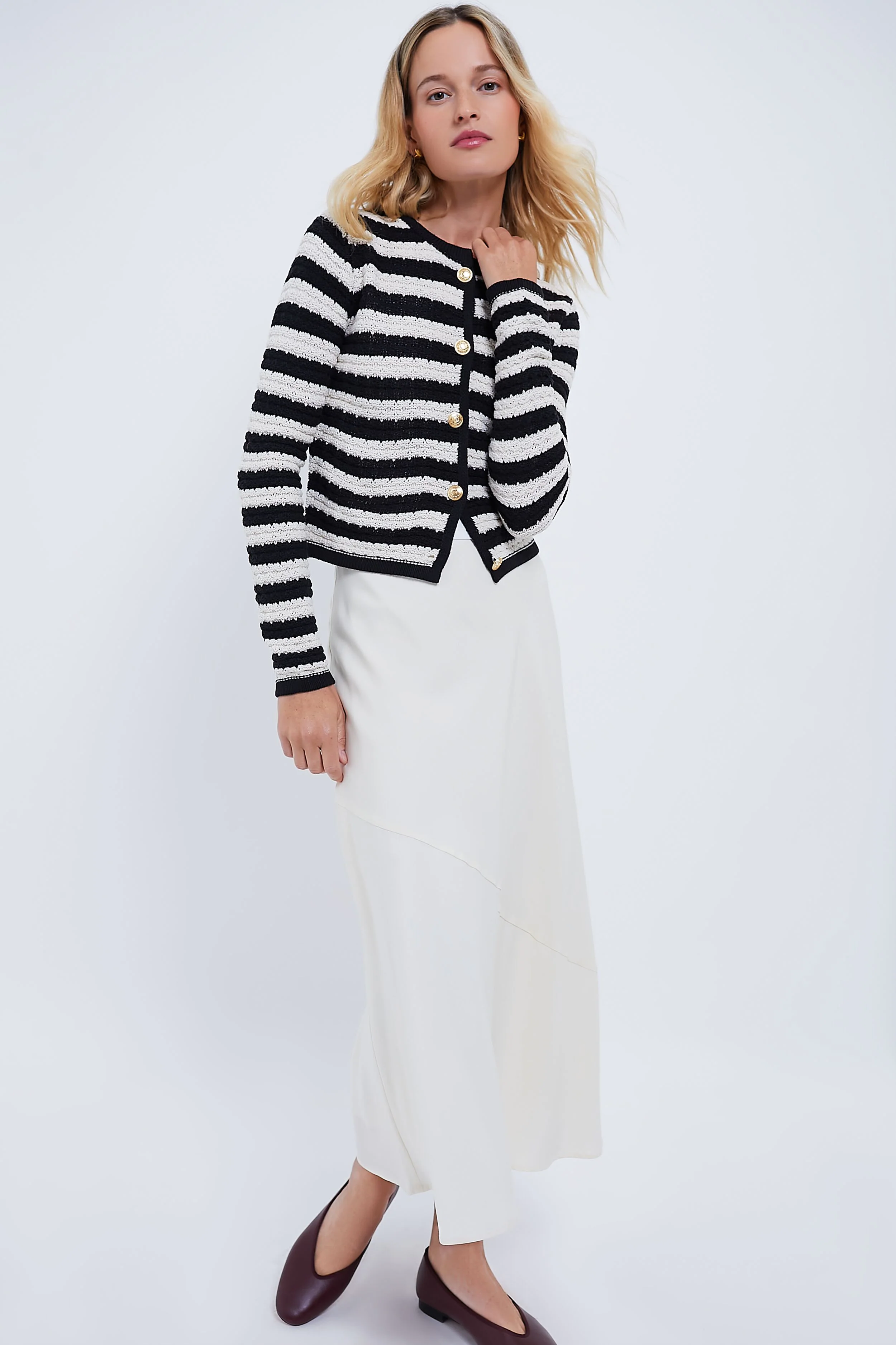 Black and White Striped Cardigan - Image 6
