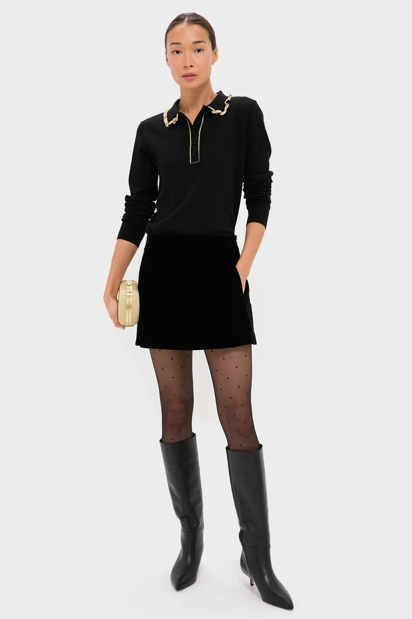 Black Annalane Collared Sweater - Image 2