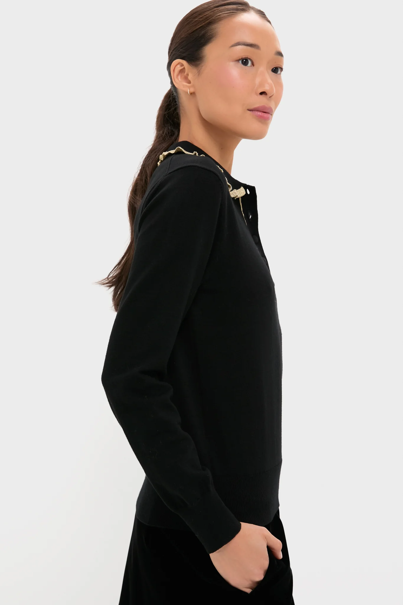 Black Annalane Collared Sweater - Image 3