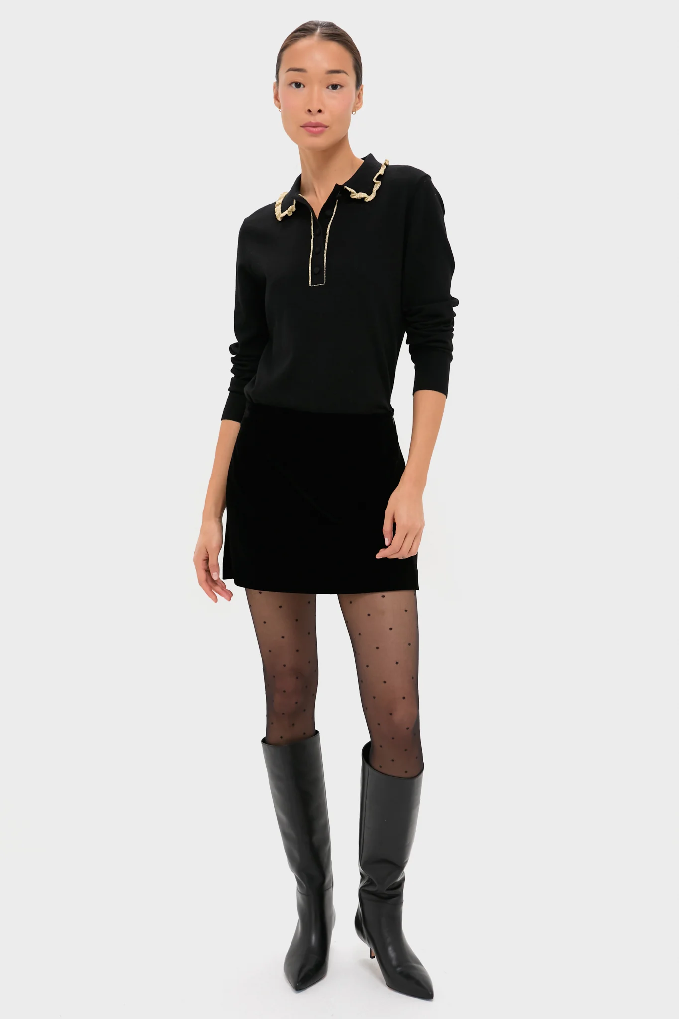Black Annalane Collared Sweater - Image 6