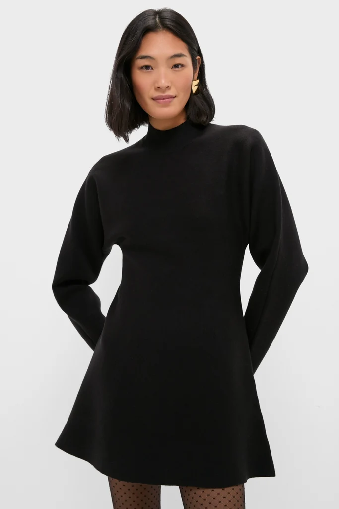 Black Anzu Puplum Sweater Mini Dress