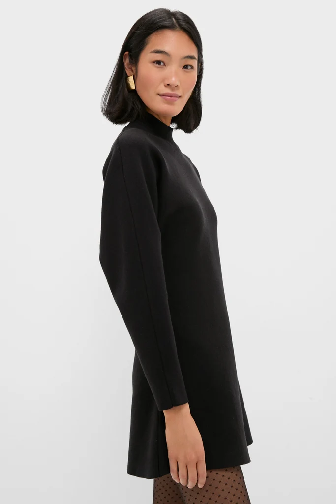 Black Anzu Puplum Sweater Mini Dress - Image 3