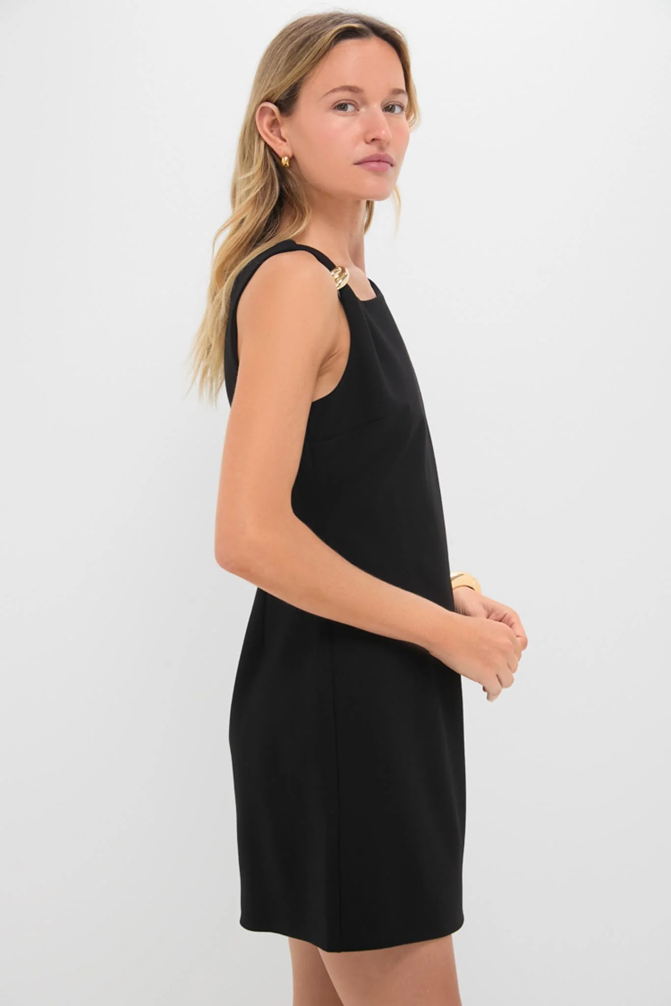Black Asymmetrical Angelique Mini Dress - Image 4