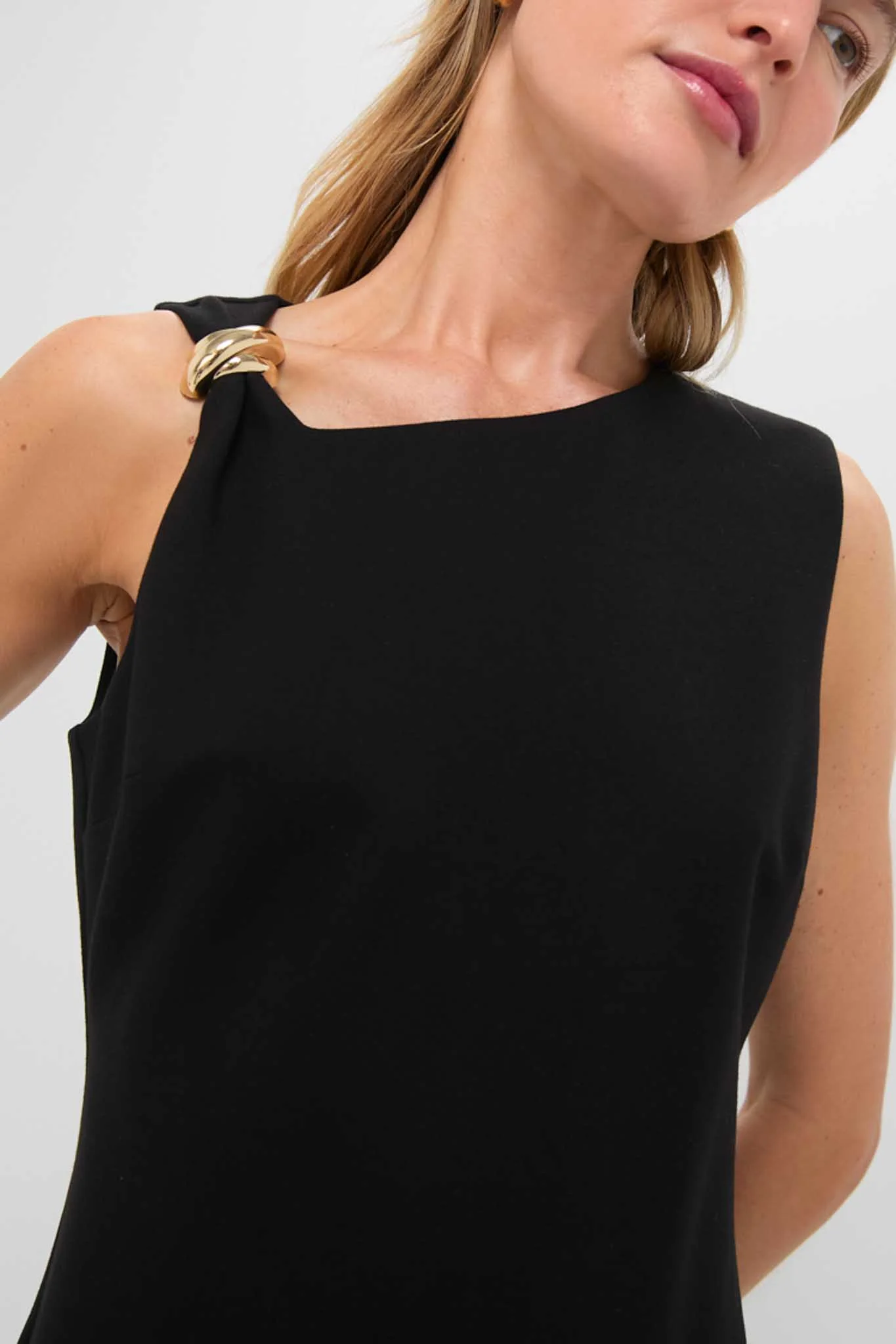 Black Asymmetrical Angelique Mini Dress - Image 7