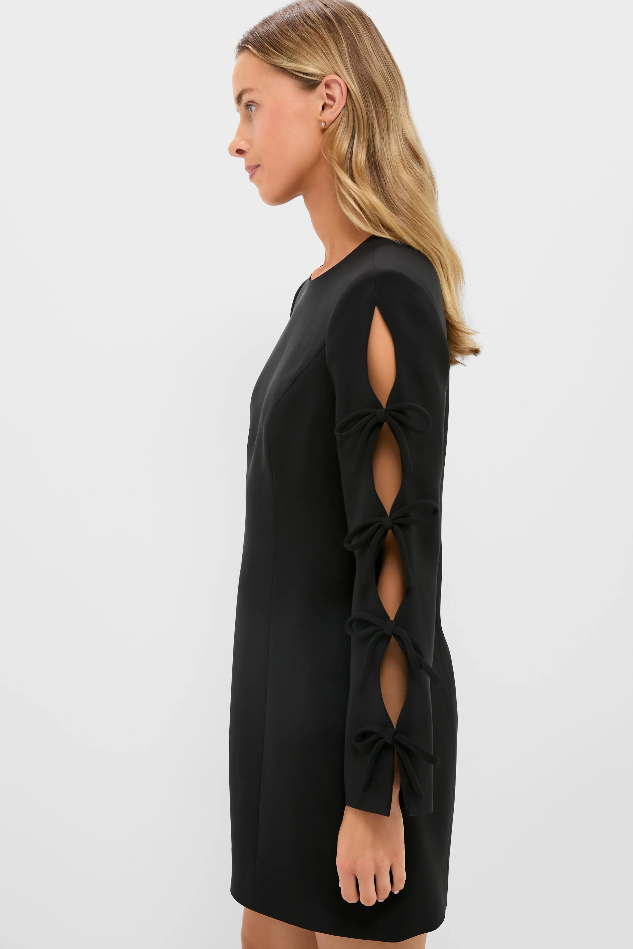 Black Bow Sleeve Belinda Mini Dress - Image 3