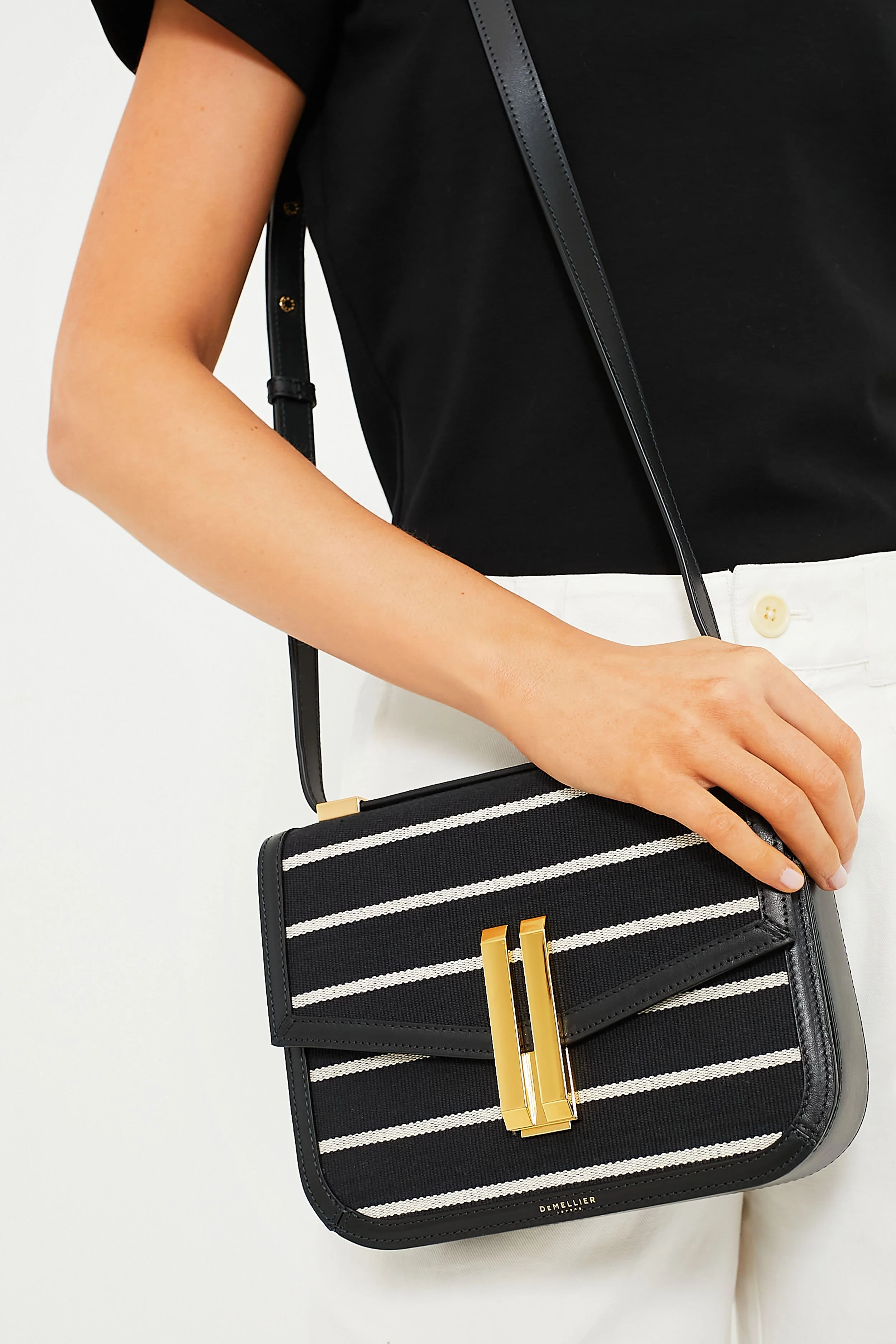Black Breton Stripe Canvas Vancouver Bag - Image 2