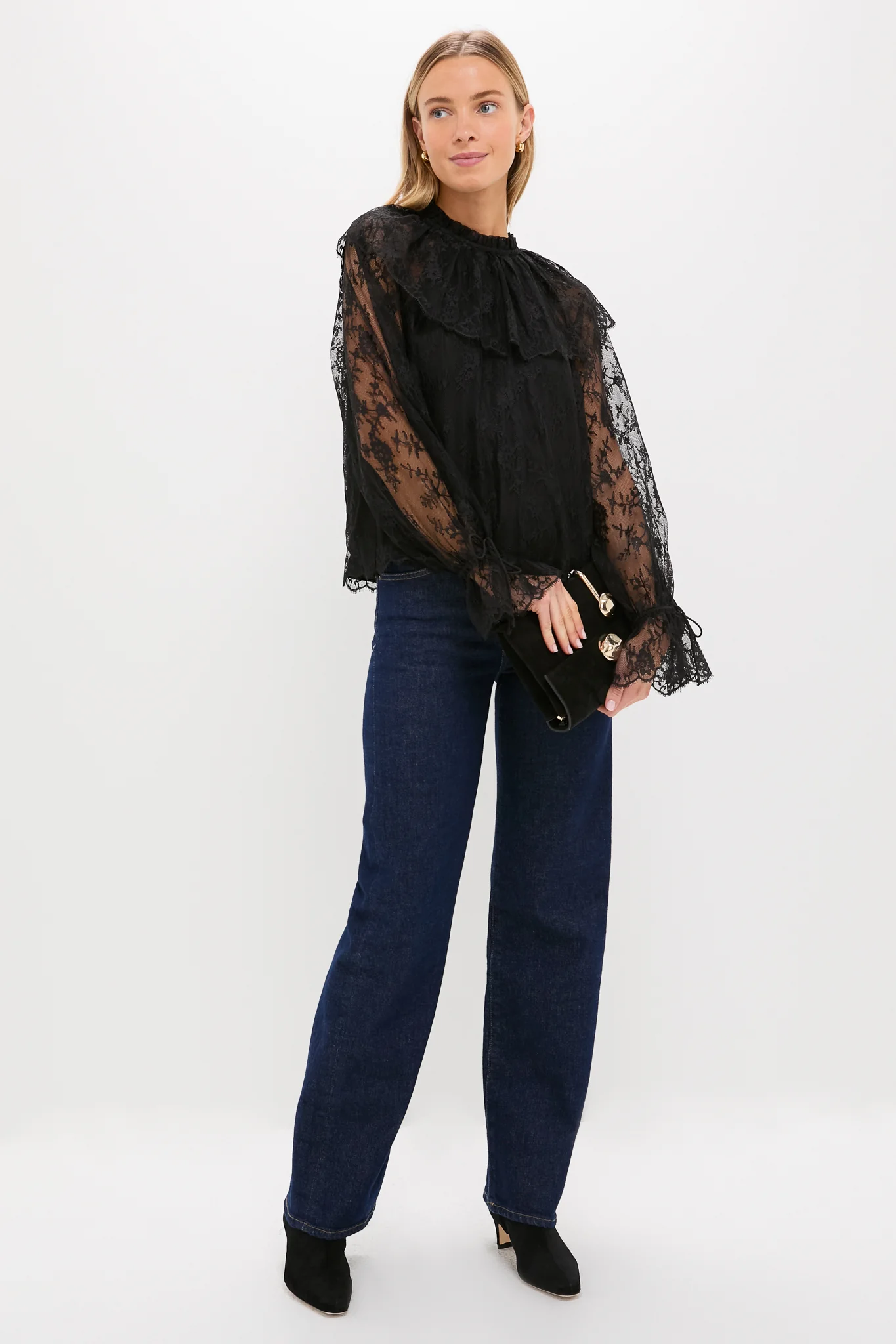 Black Casandra Lace Blouse - Image 2