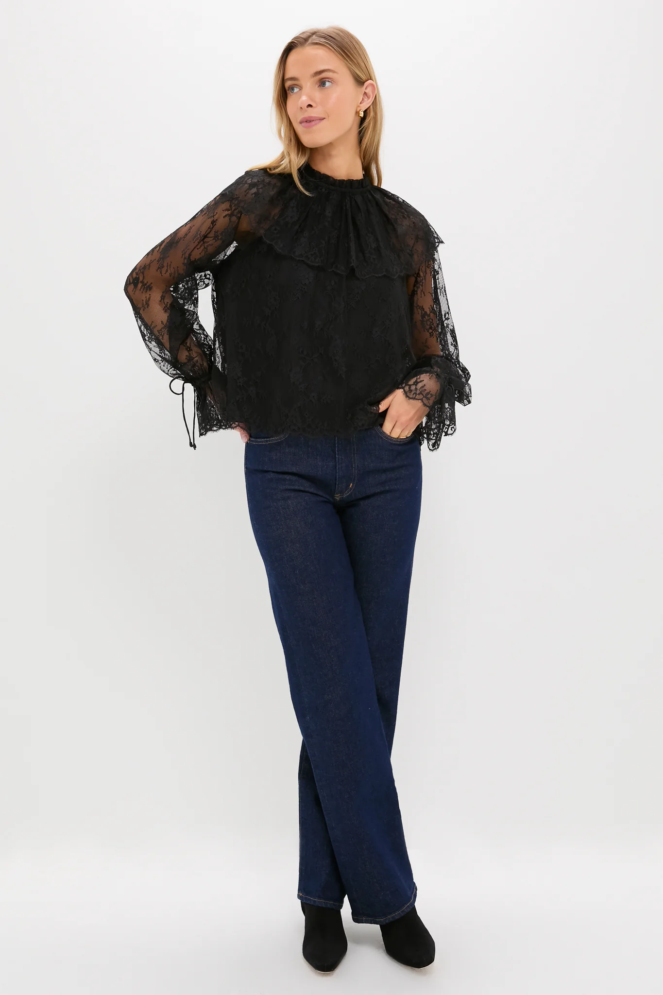 Black Casandra Lace Blouse - Image 6