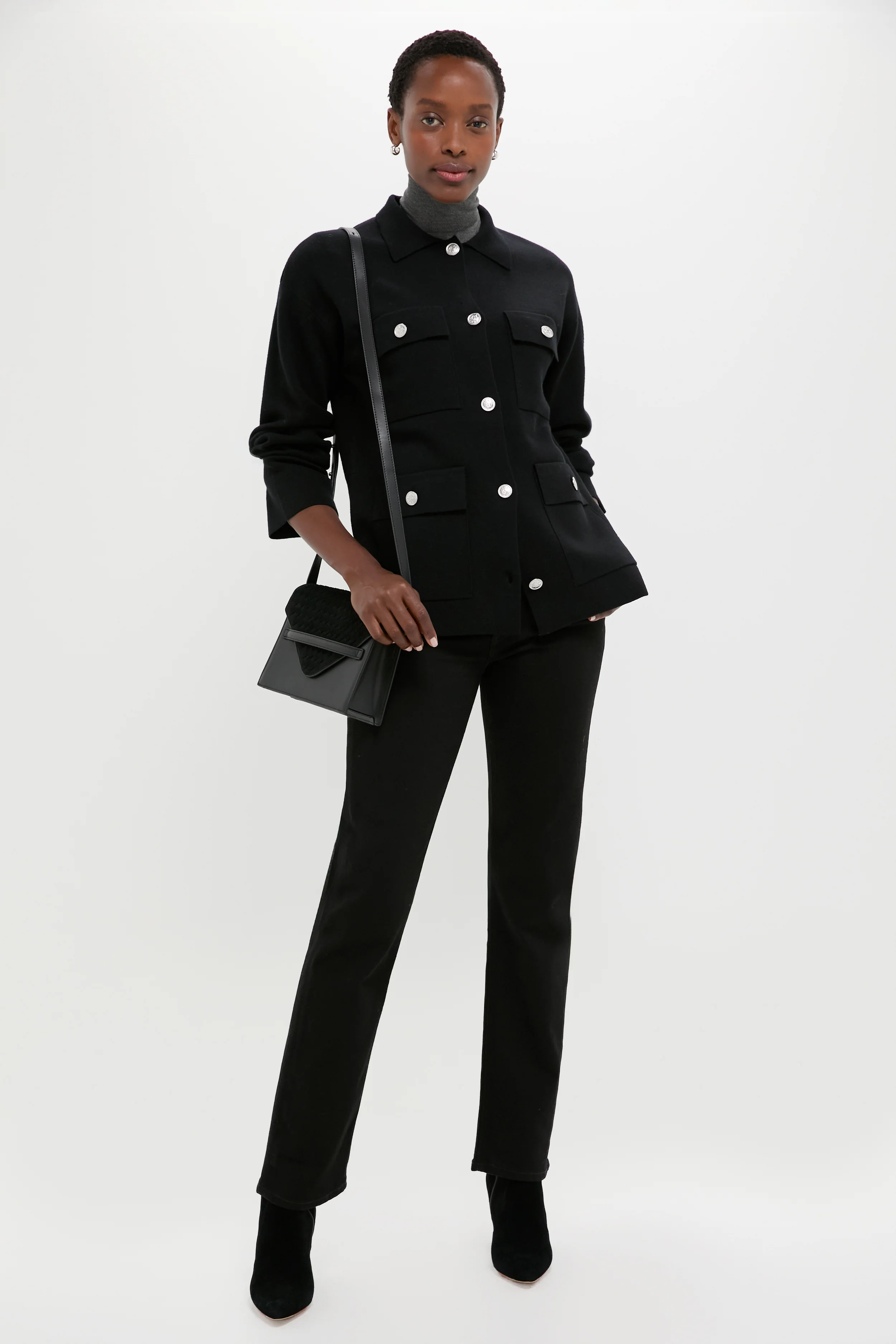 Black Cambridge Sweater Jacket - Image 2