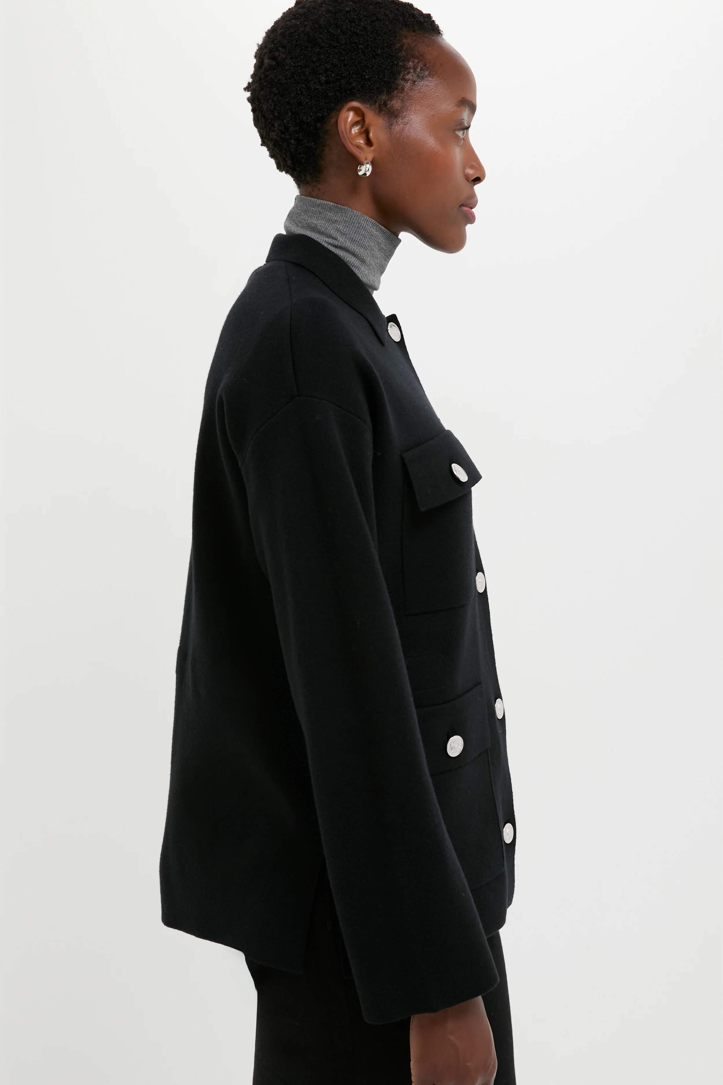 Black Cambridge Sweater Jacket - Image 3