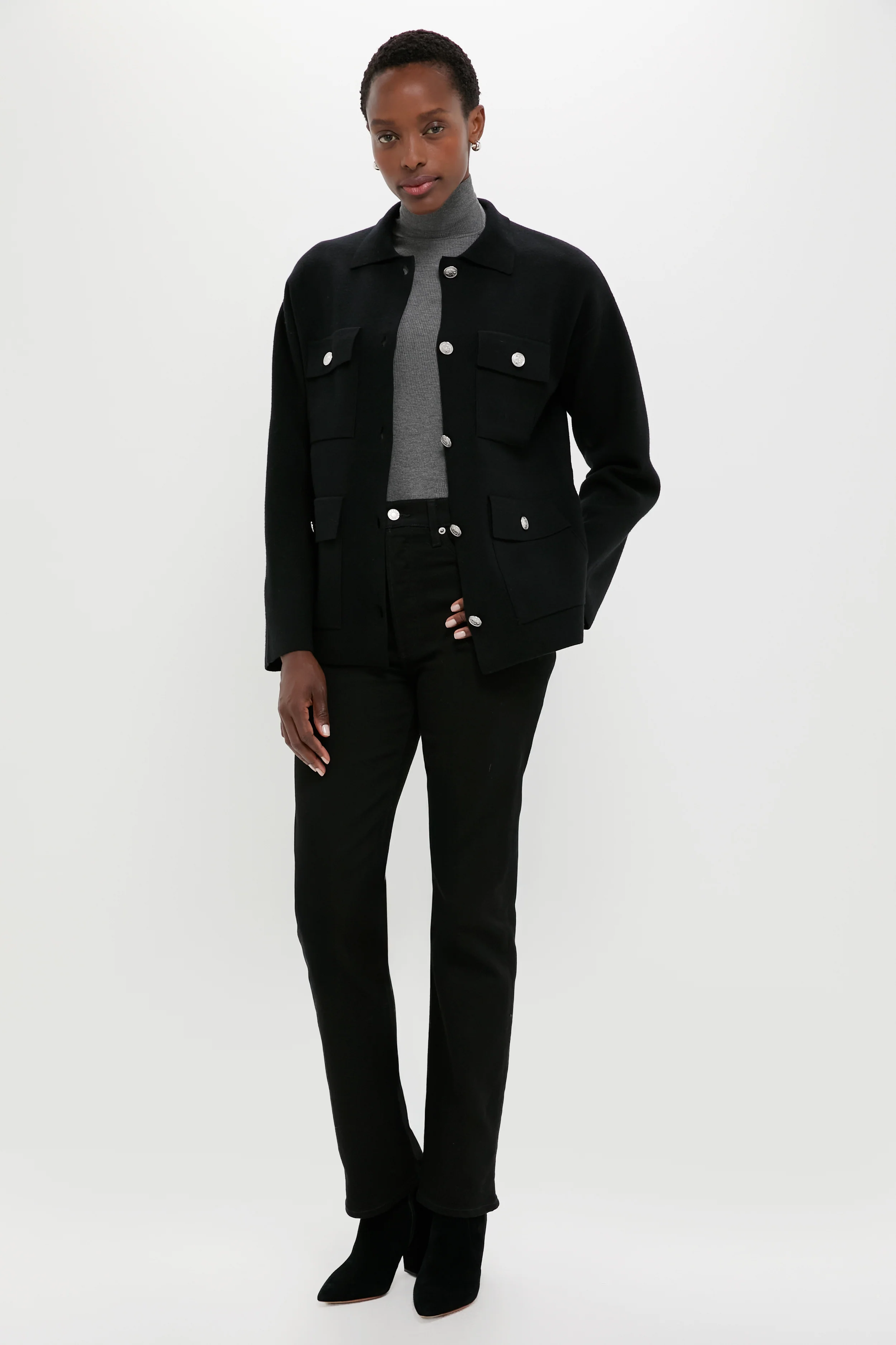 Black Cambridge Sweater Jacket - Image 5