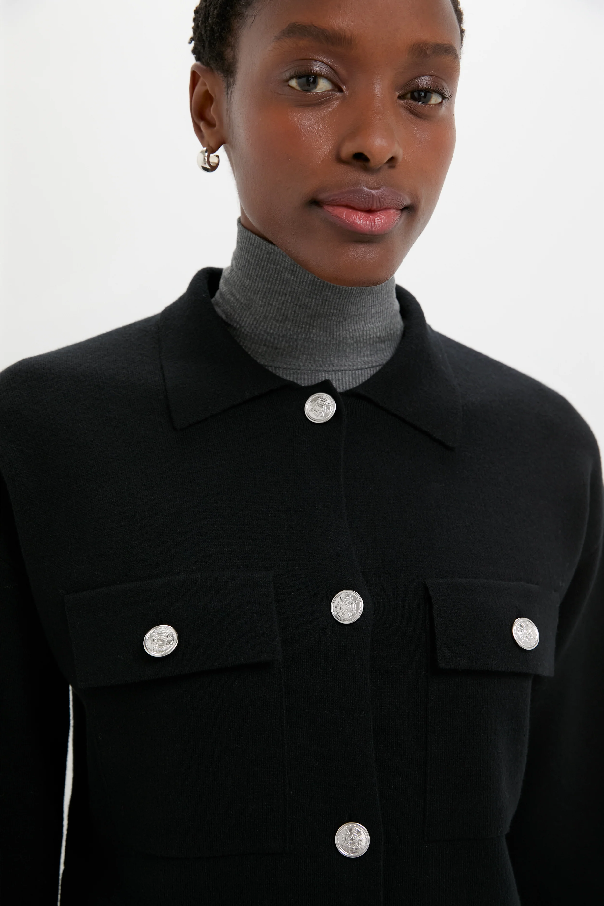 Black Cambridge Sweater Jacket - Image 6