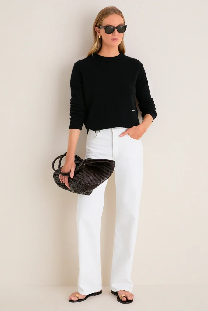 Black Cashmere Boyfriend Bodie Crewneck - Image 2