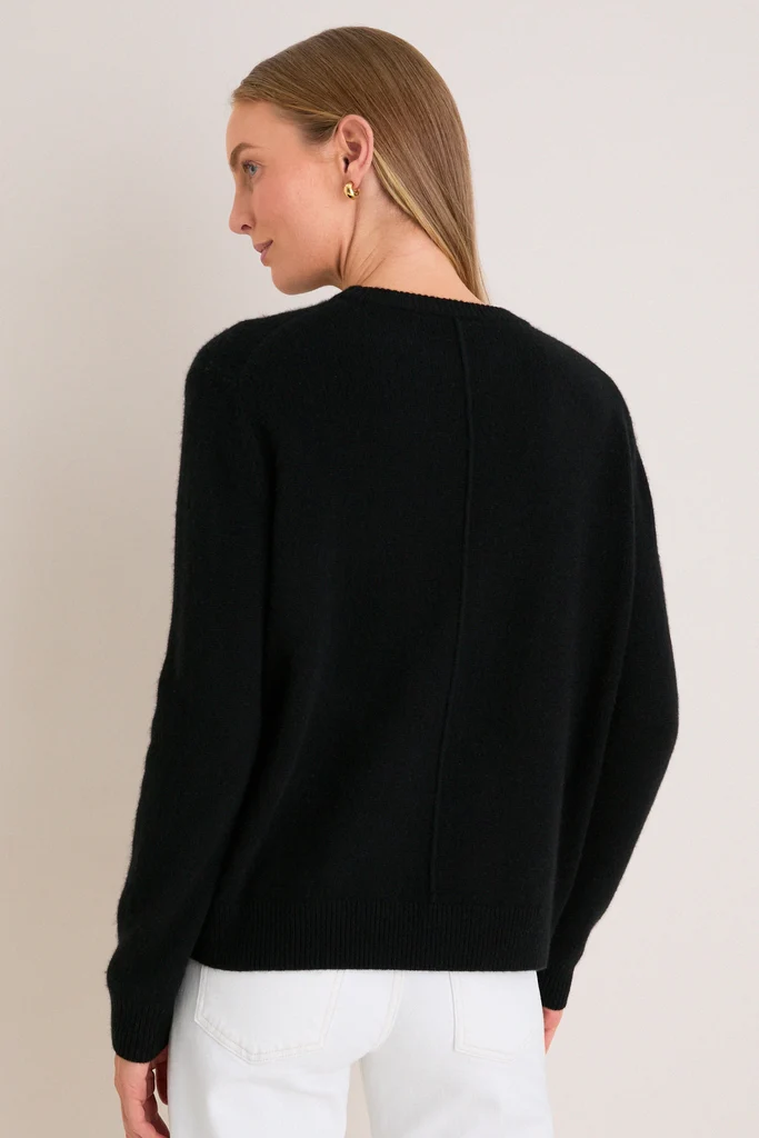 Black Cashmere Boyfriend Bodie Crewneck - Image 4