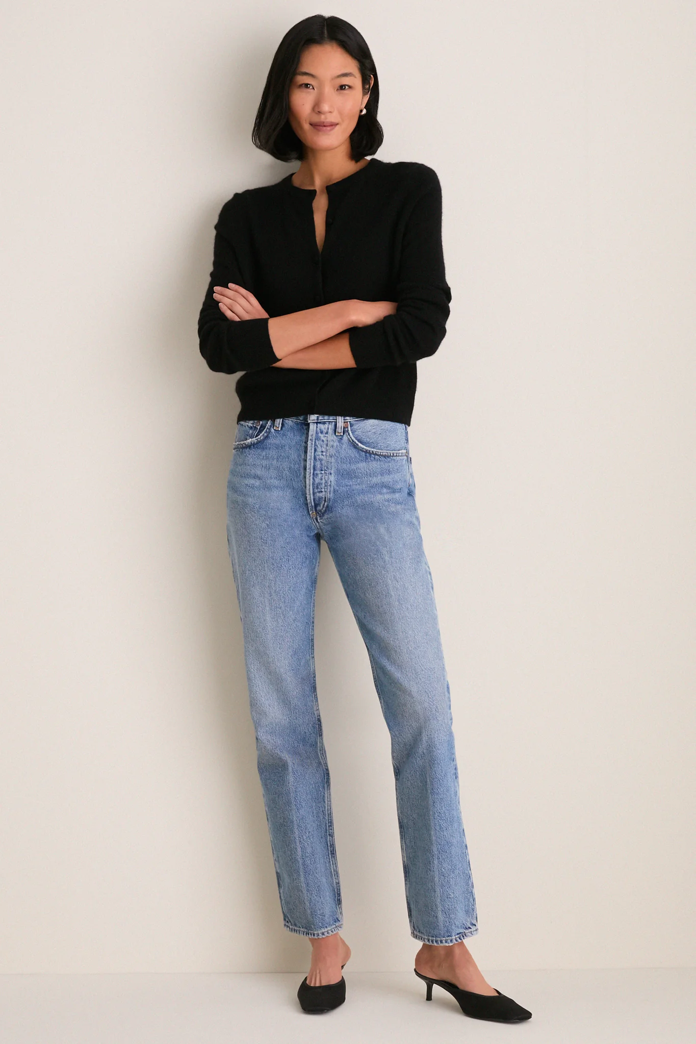Black Cashmere Riley Cardigan - Image 6