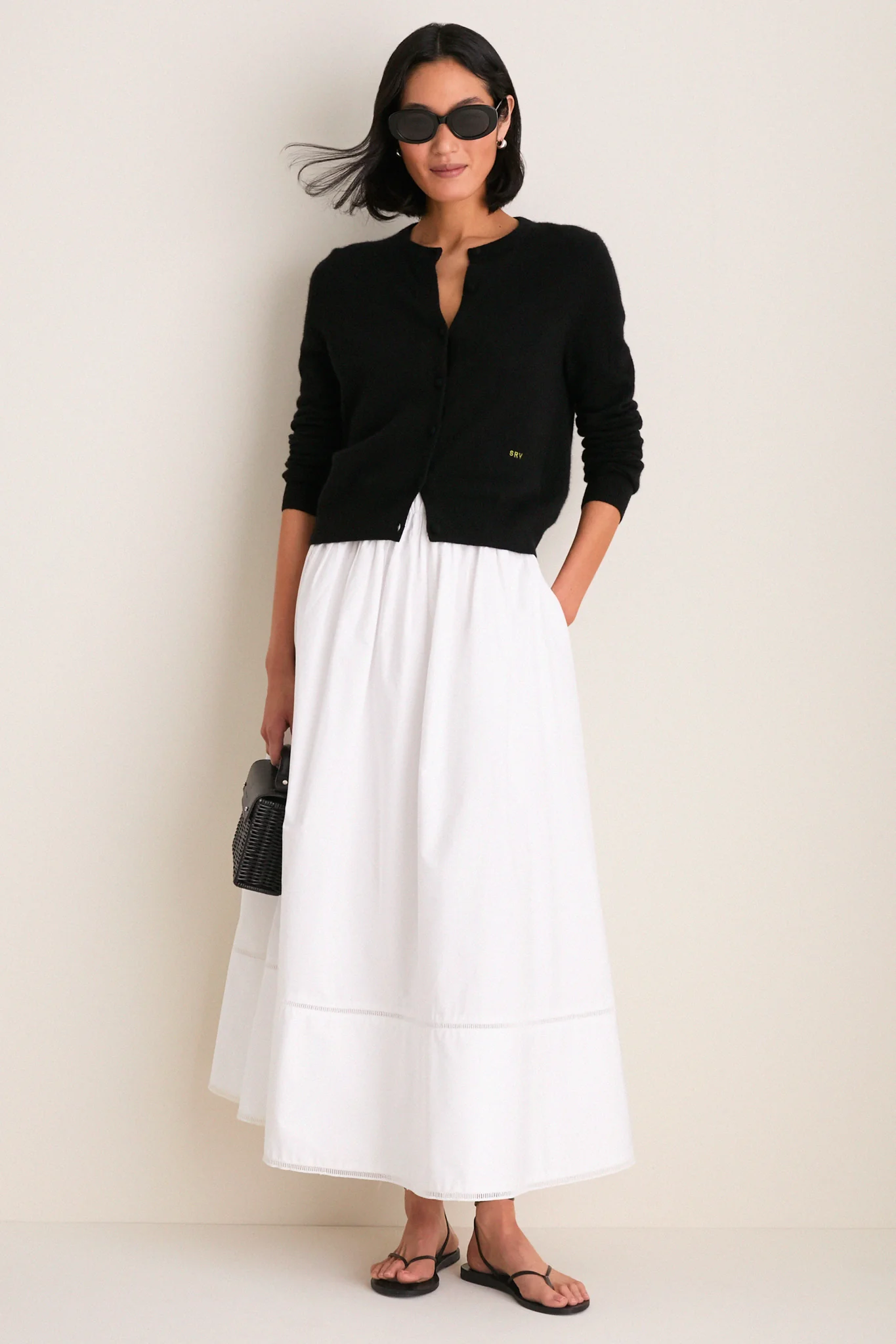 Black Cashmere Riley Cardigan - Image 7